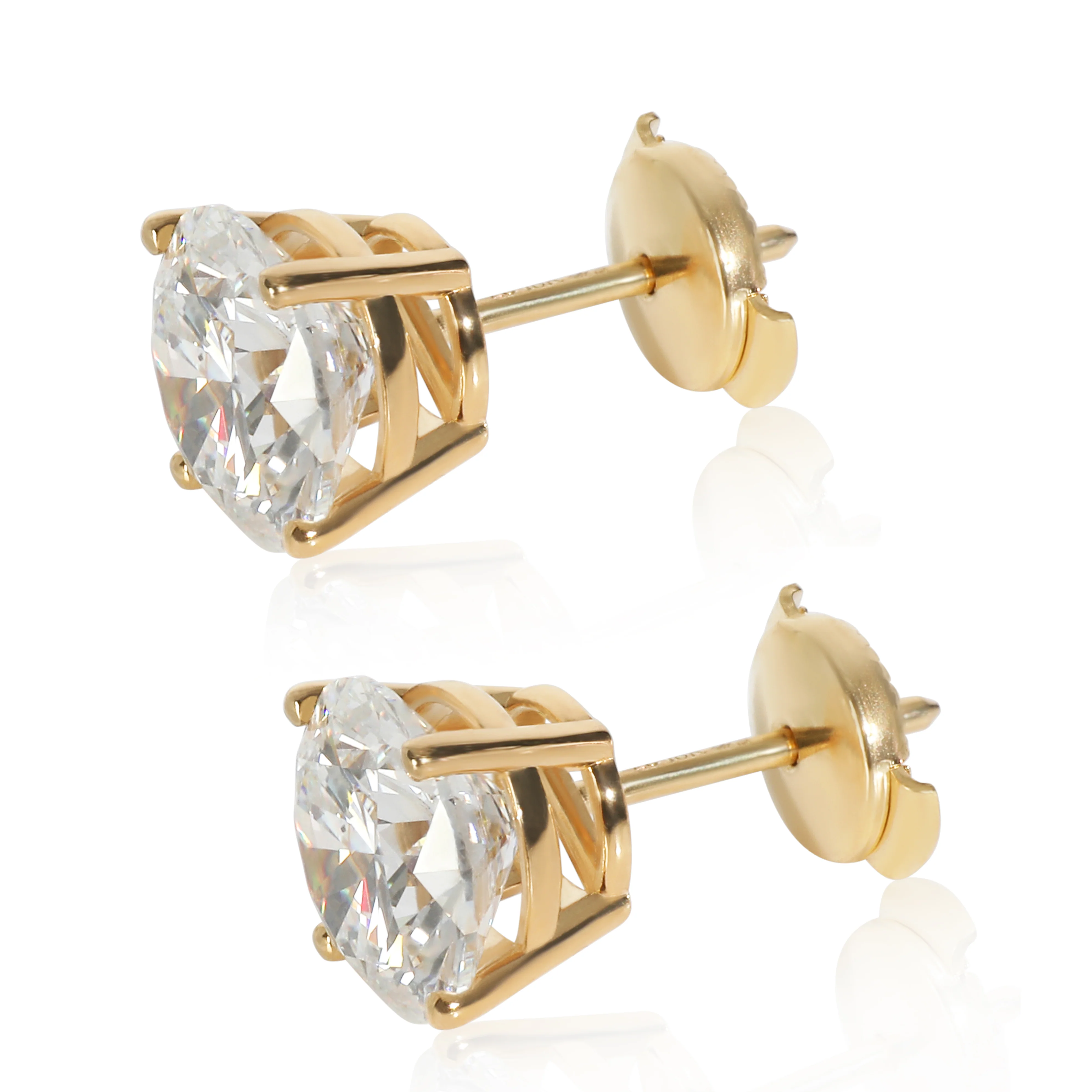 4.01 ctw Yellow Gold Lab-Grown Diamond Earrings - Image 2