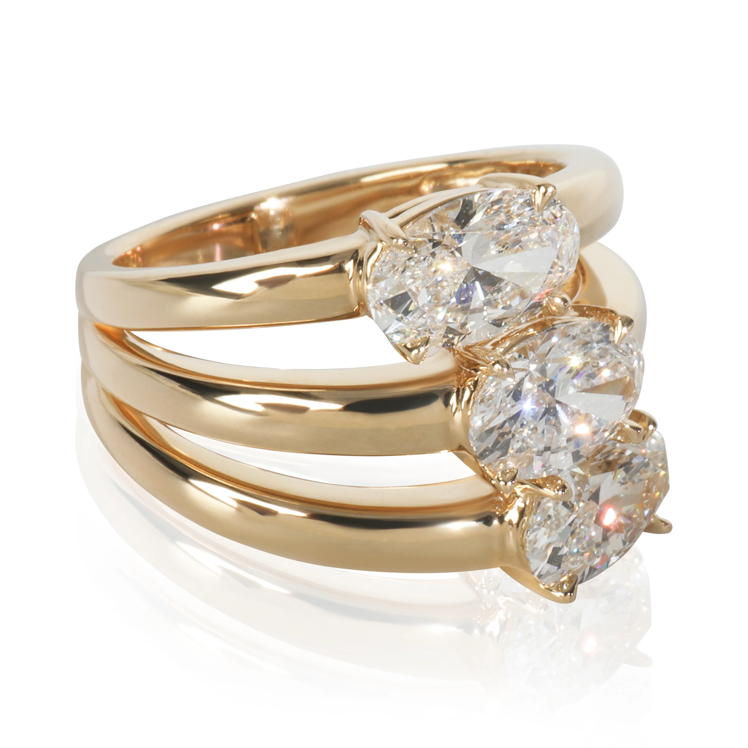 3.3 ctw Yellow Gold Lab-Grown Diamond Ring - Image 2
