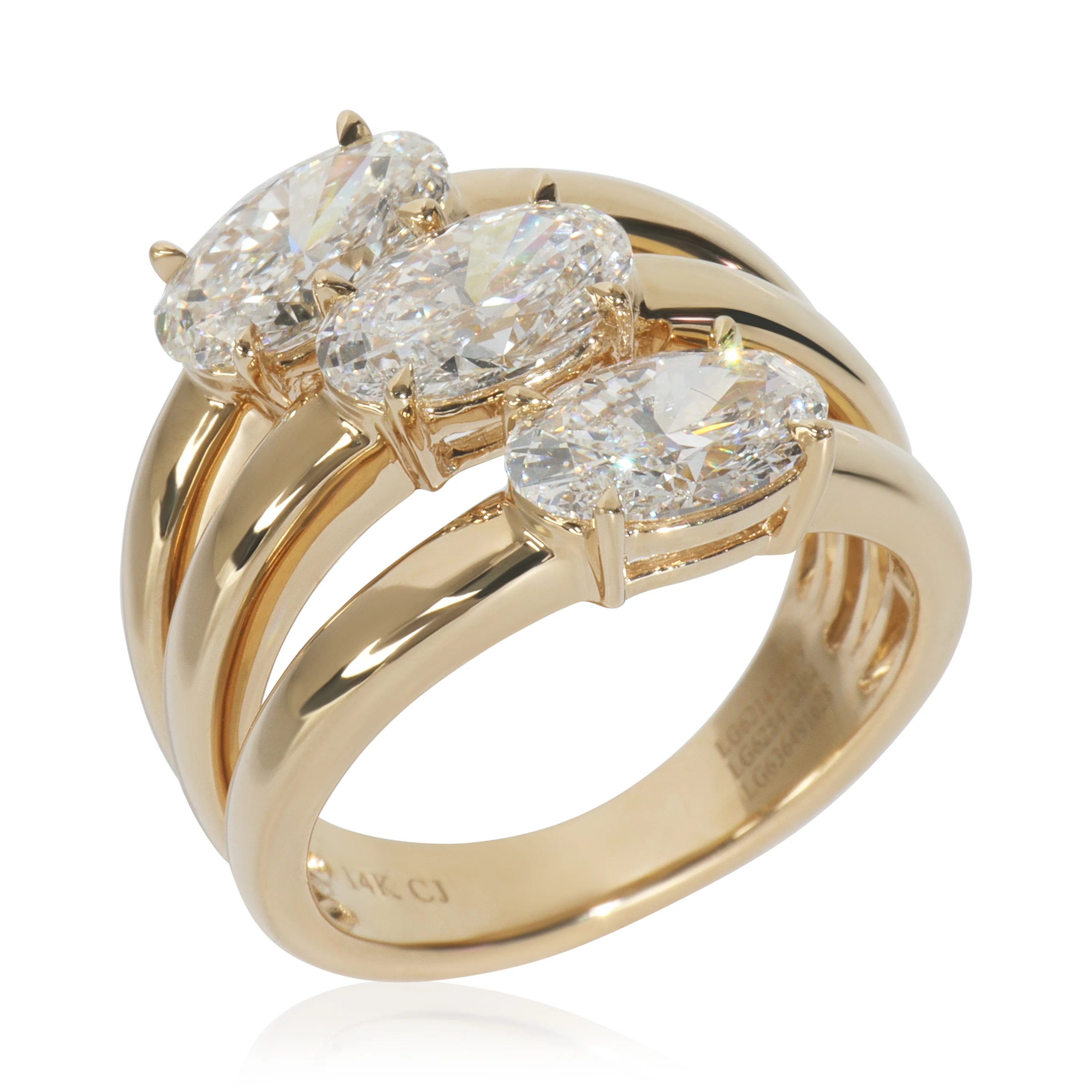 3.3 ctw Yellow Gold Lab-Grown Diamond Ring - Image 4