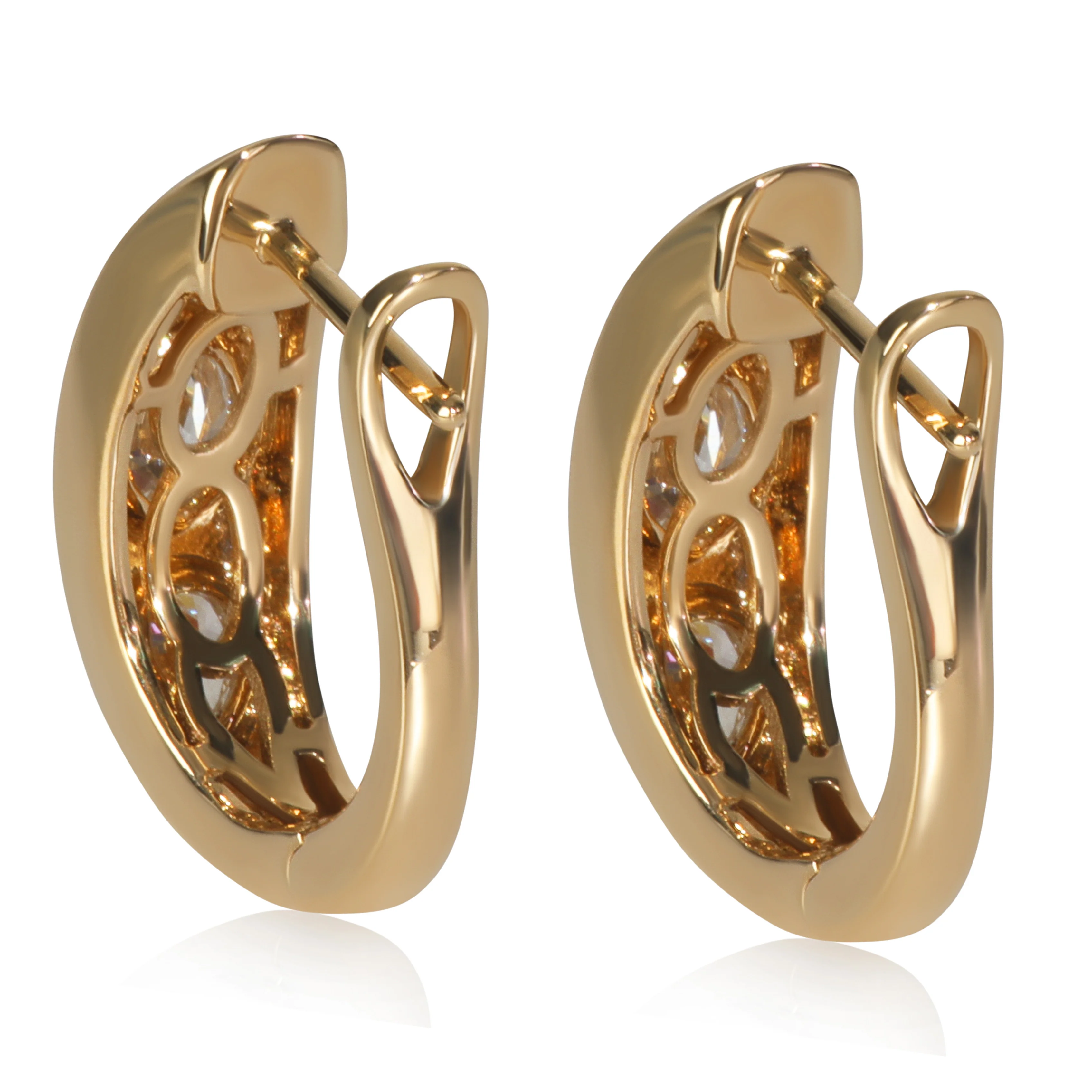 1.17 ctw Yellow Gold Lab-Grown Diamond Earrings - Image 2