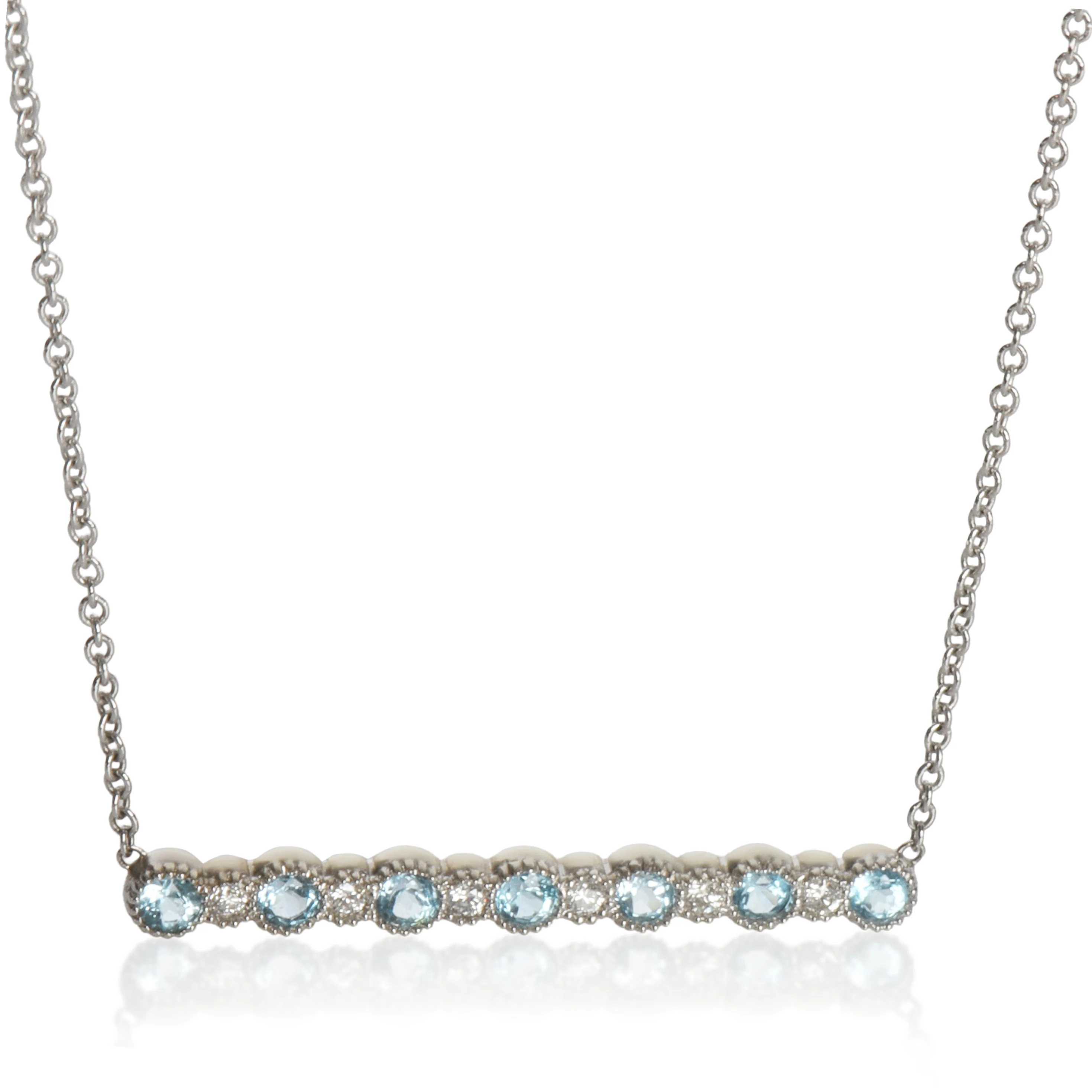 White Gold Topaz and Diamond Pendant
