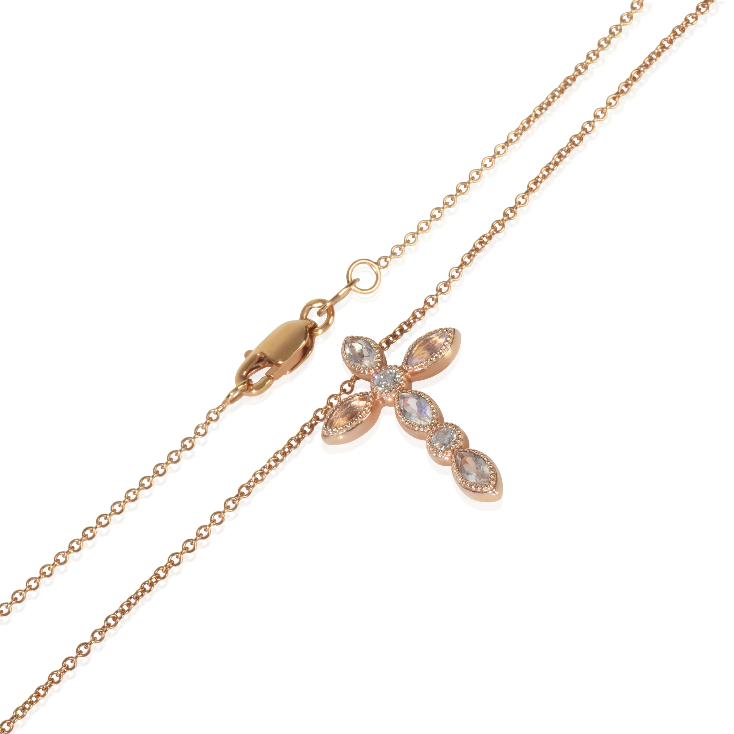 Rose Gold Moonstone and Diamond Pendant - Image 2