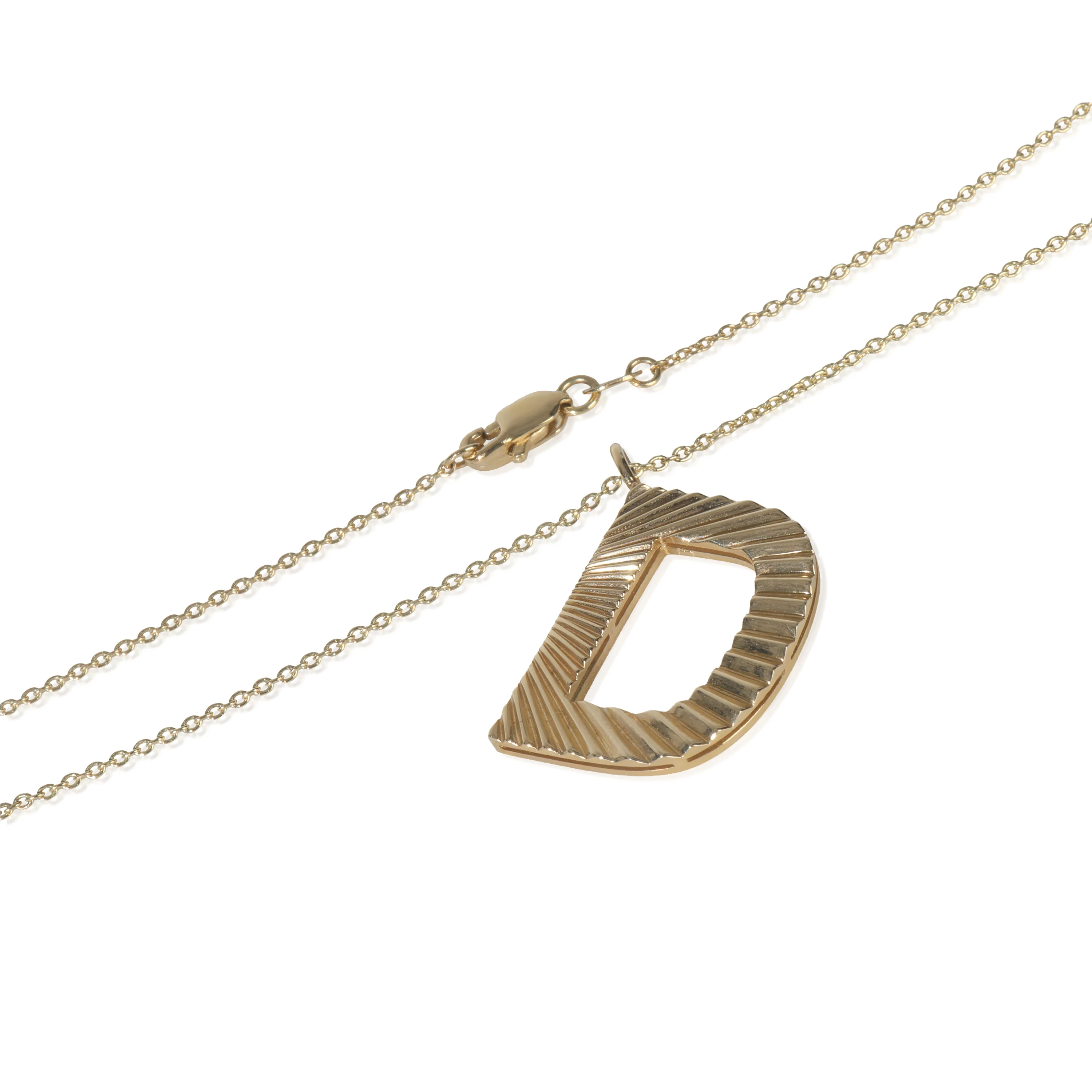 Yellow Gold  Sunburst Initial D Pendant - Image 2