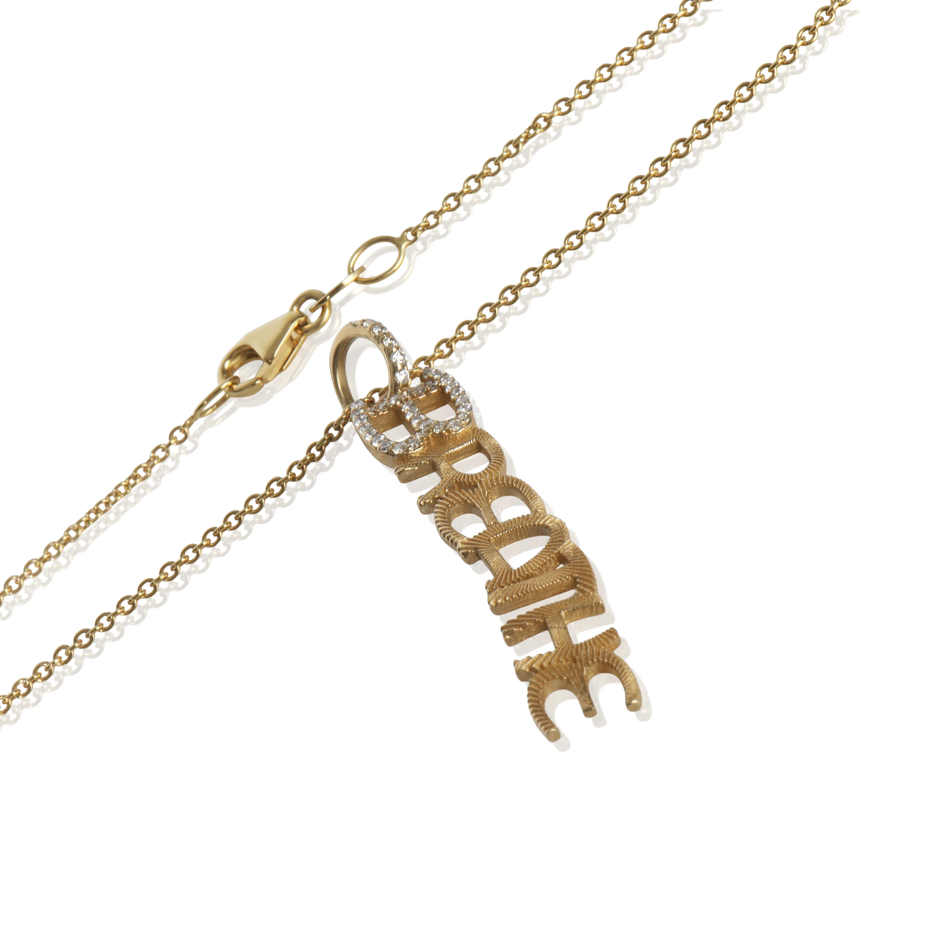Yellow Gold Diamond Breathe Pendant - Image 2