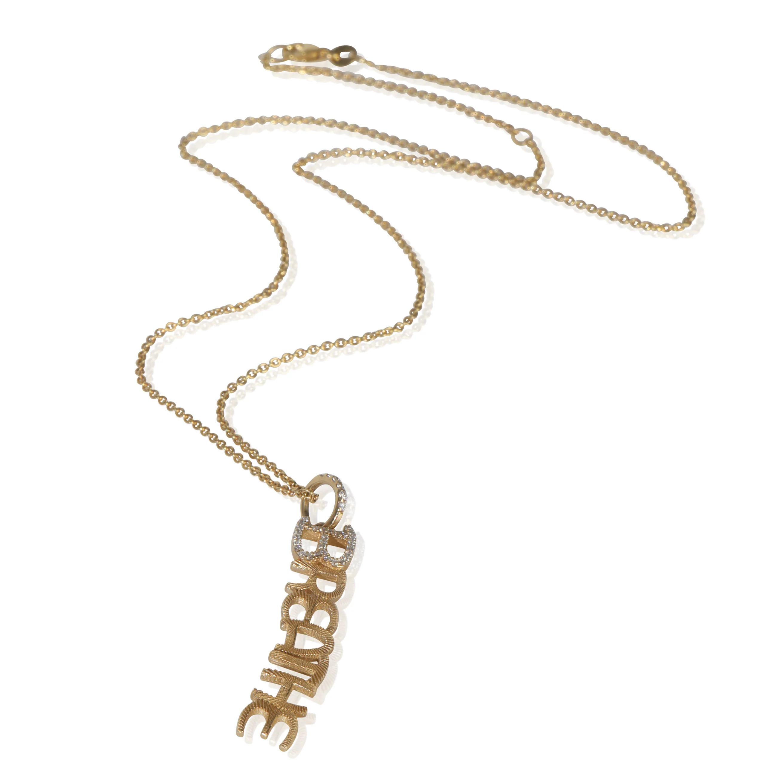 Yellow Gold Diamond Breathe Pendant - Image 3
