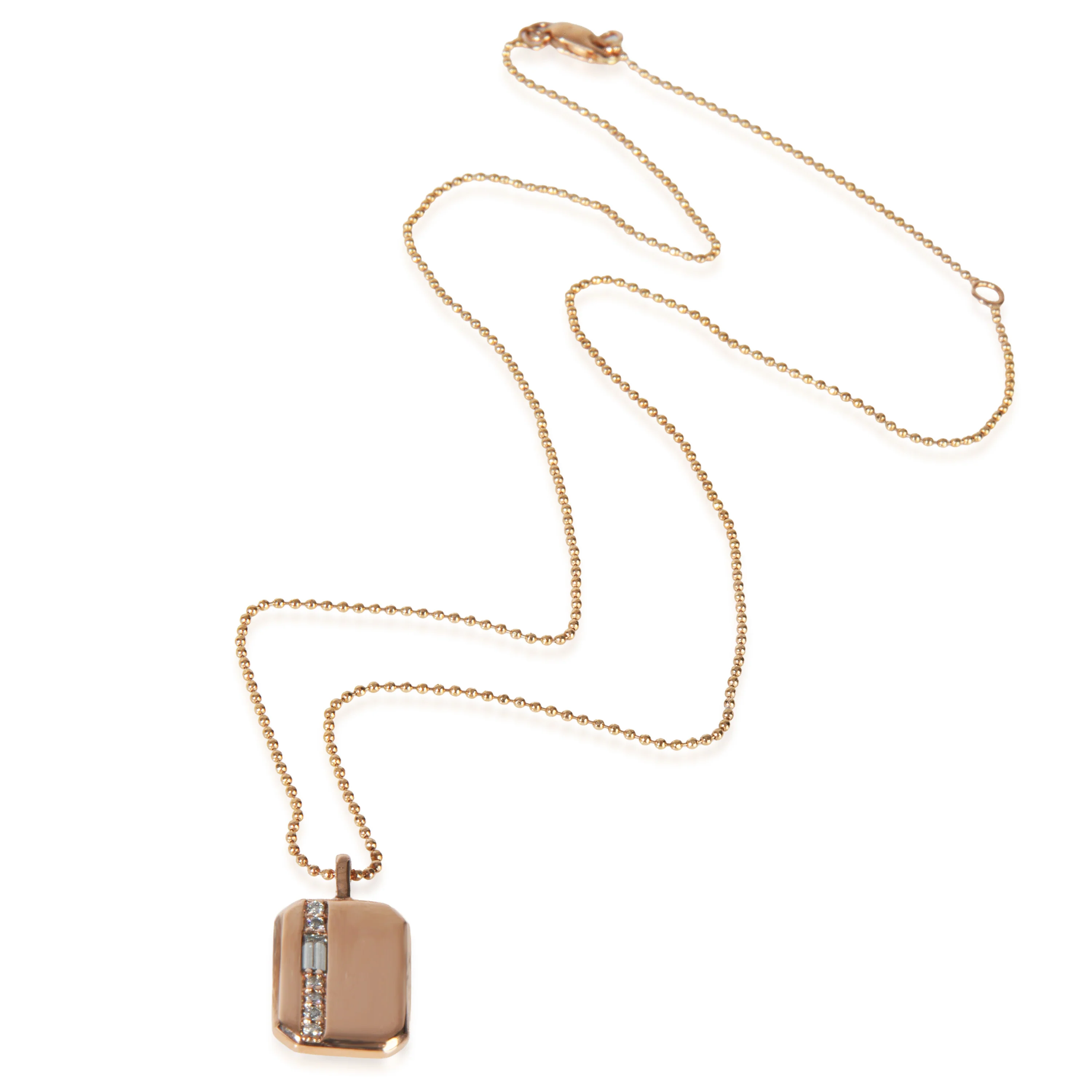 Rose Gold Diamond Mini Tag Pendant - Image 2