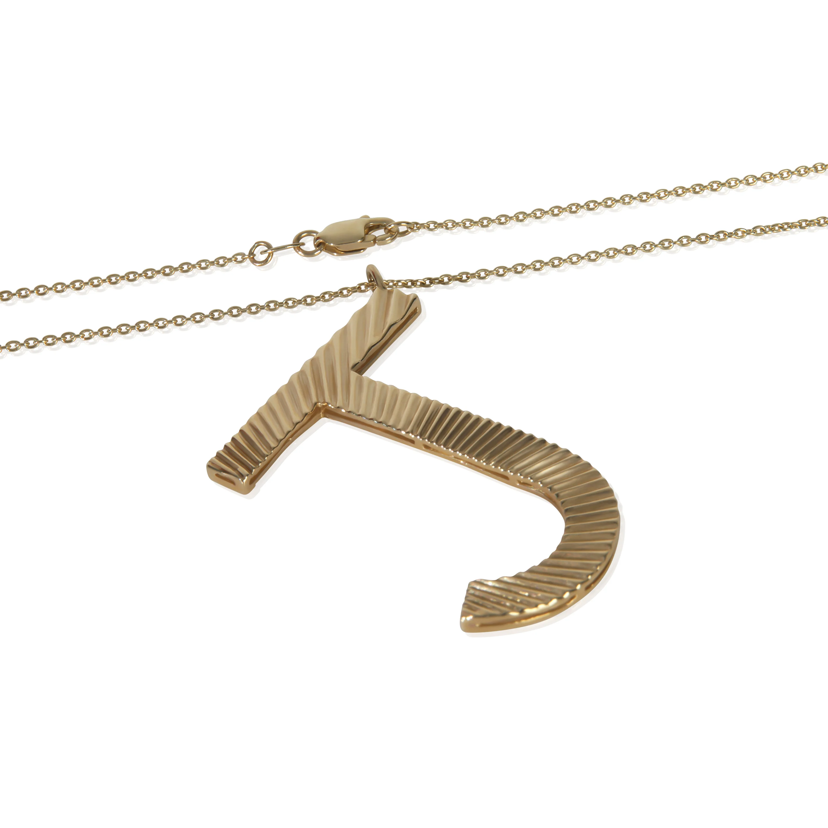 Yellow Gold  Large Fluted Pendant - Image 2