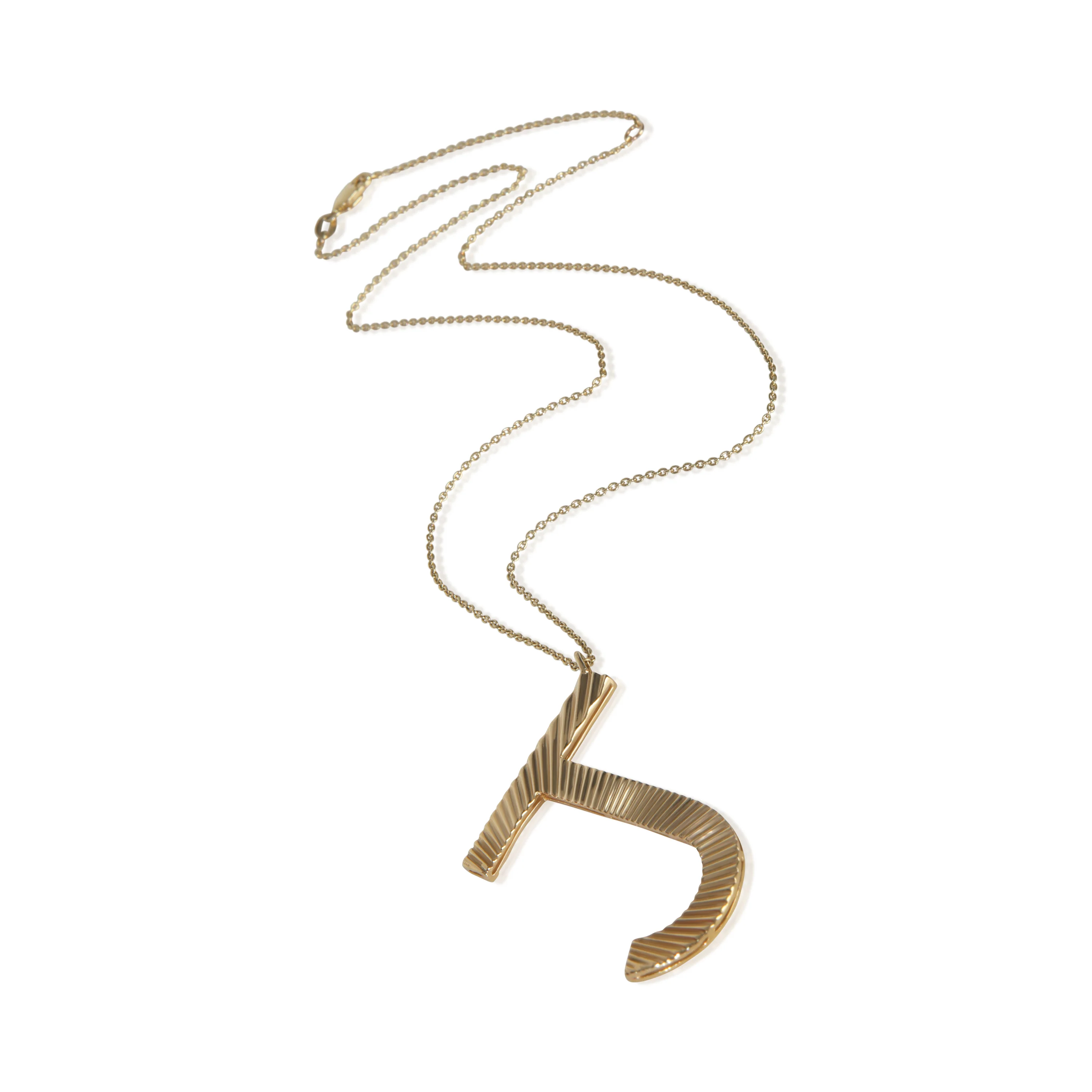 Yellow Gold  Large Fluted Pendant - Image 3