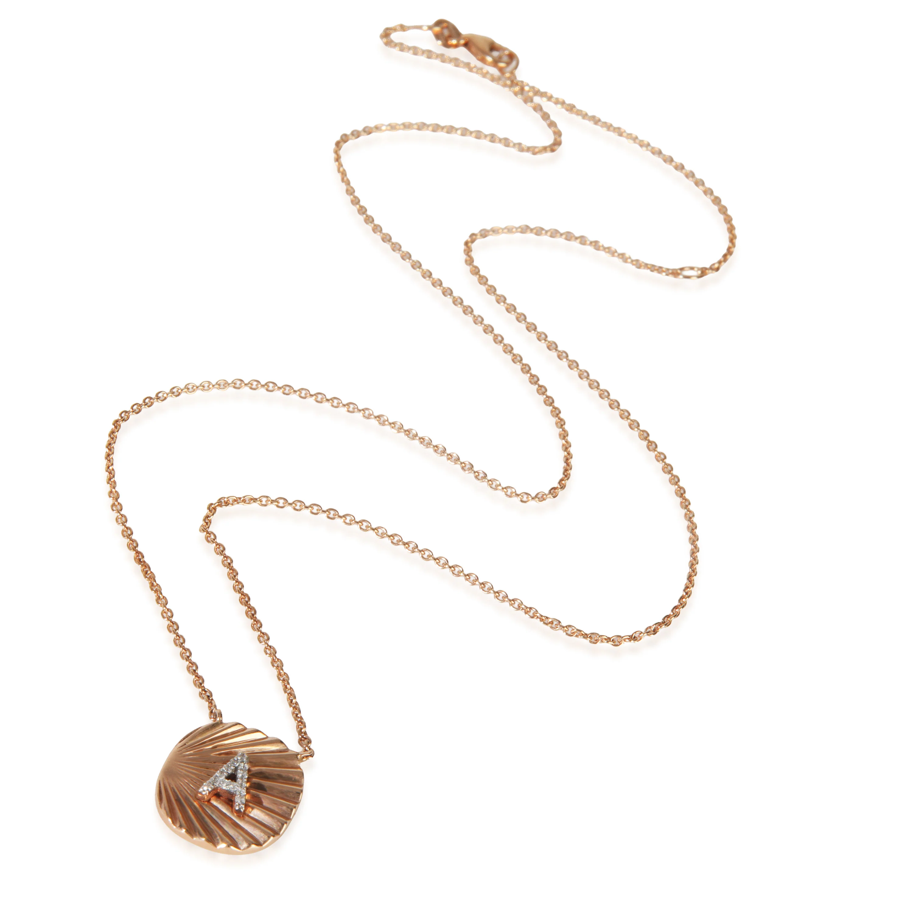 Rose Gold Diamond Initial A Oval Tag Pendant - Image 2