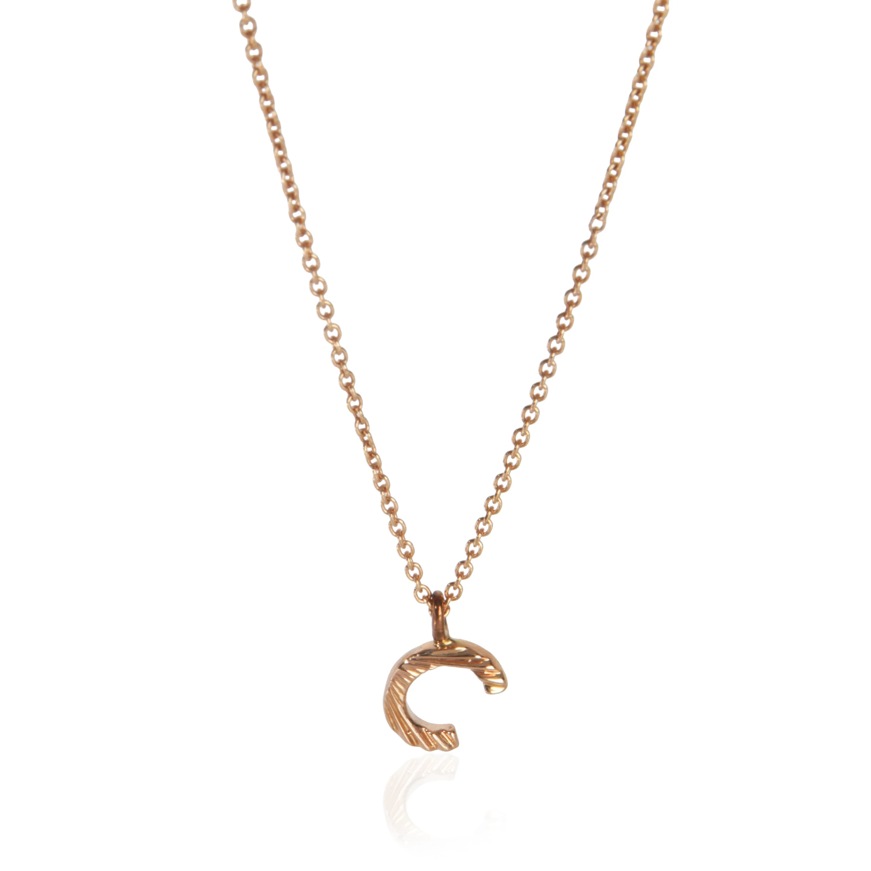 Rose Gold Mini Initial C Pendant
