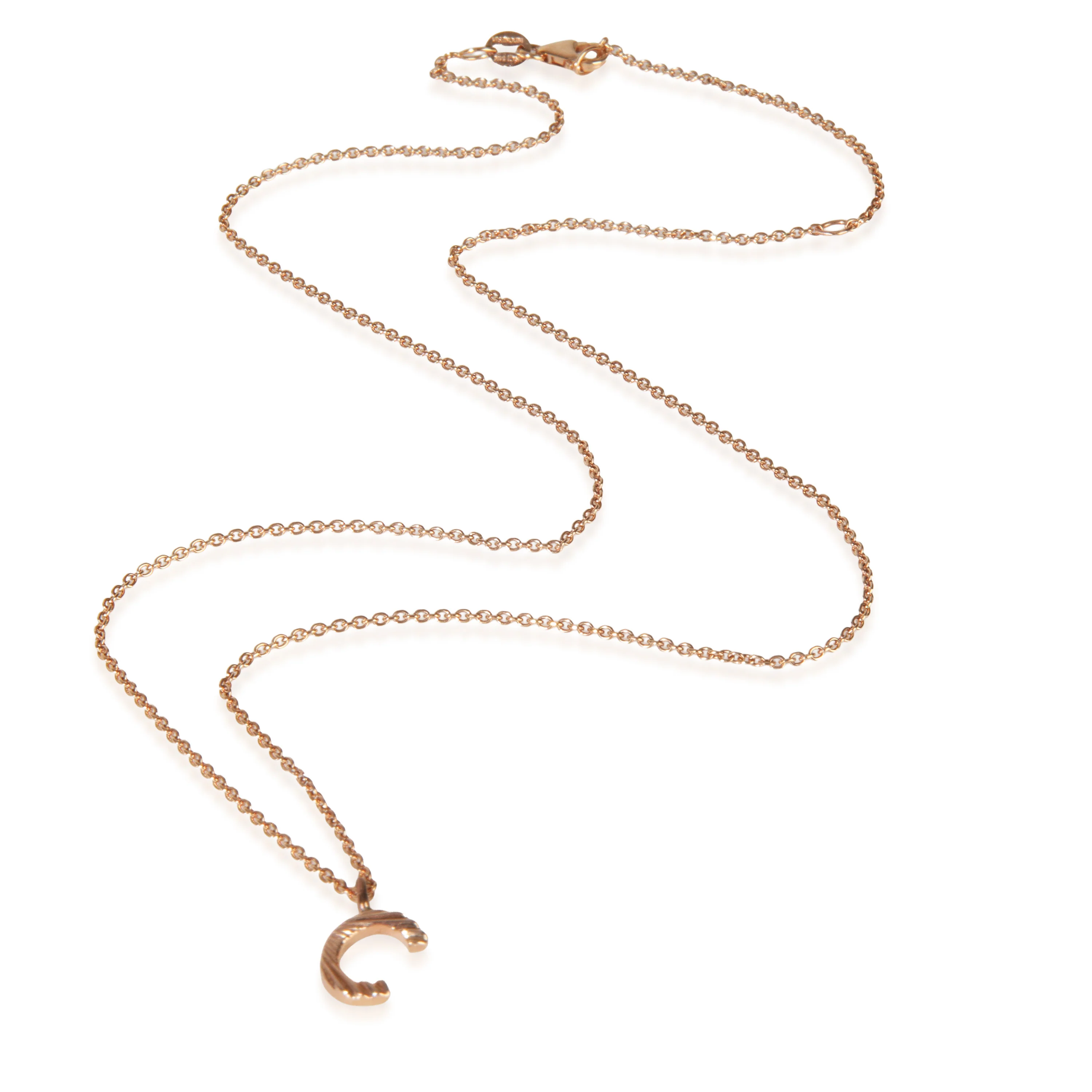Rose Gold Mini Initial C Pendant - Image 2