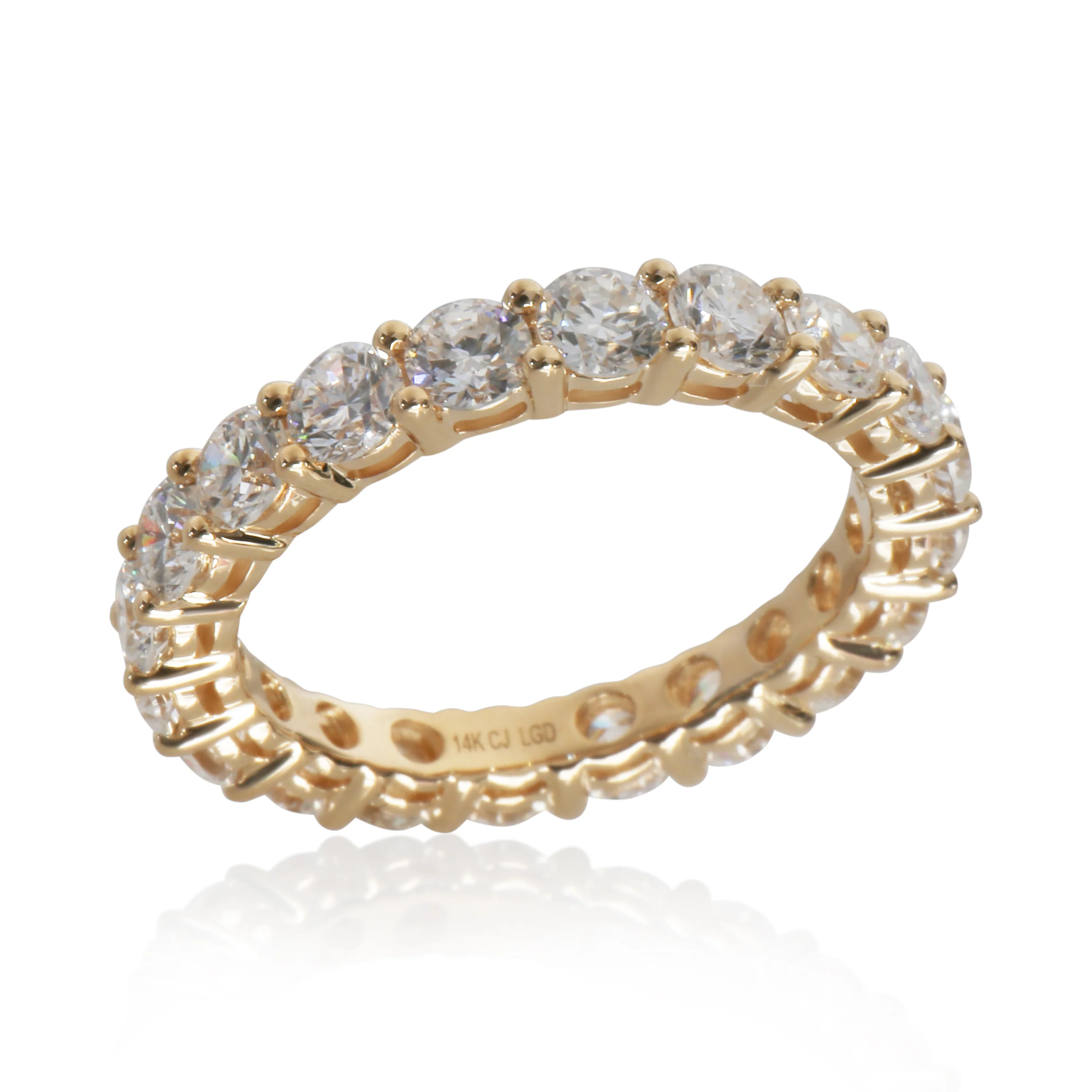 2.96 ctw Yellow Gold Lab-Grown Diamond Band - Image 4