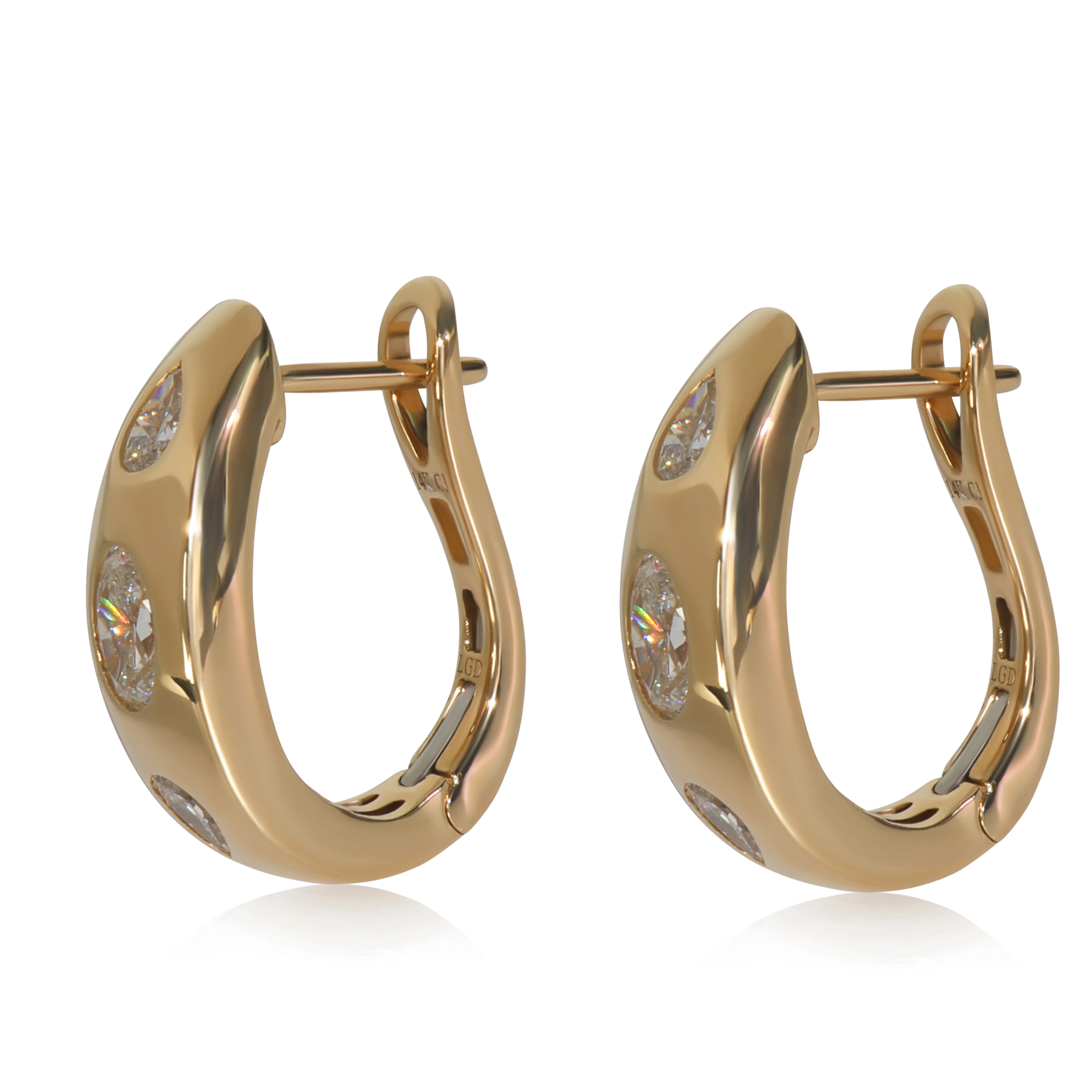 1.18 ctw Yellow Gold Lab-Grown Diamond Earrings - Image 3