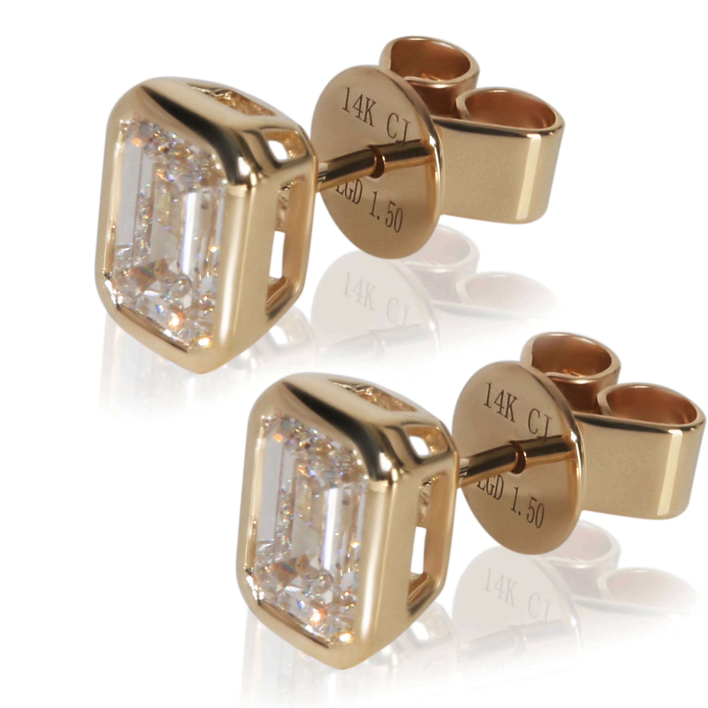 1.67 ctw Yellow Gold Lab-Grown Diamond Earrings - Image 2