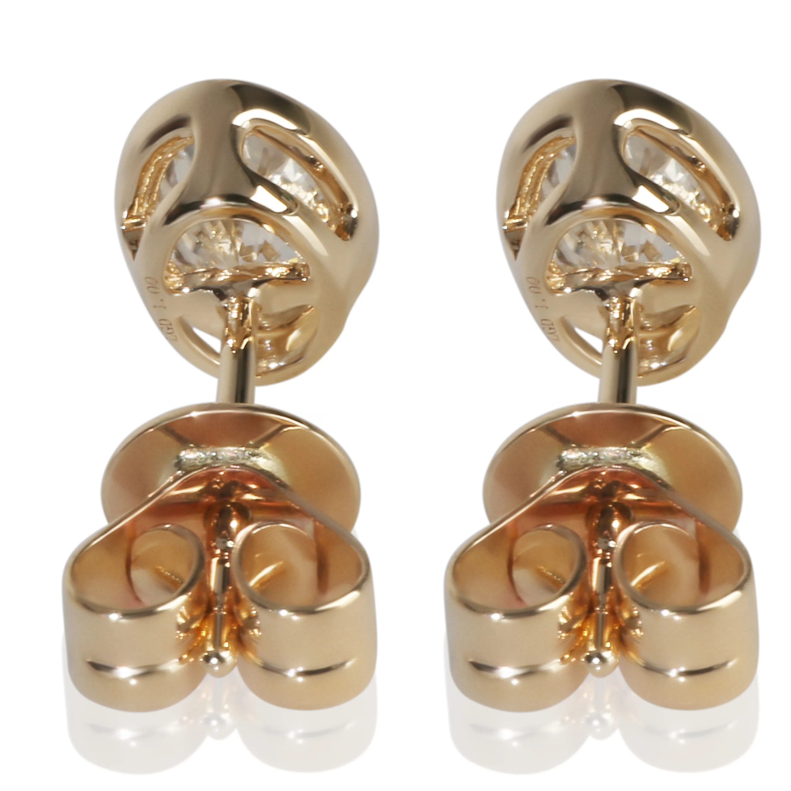 1.03 ctw Yellow Gold Lab-Grown Diamond Earrings - Image 4