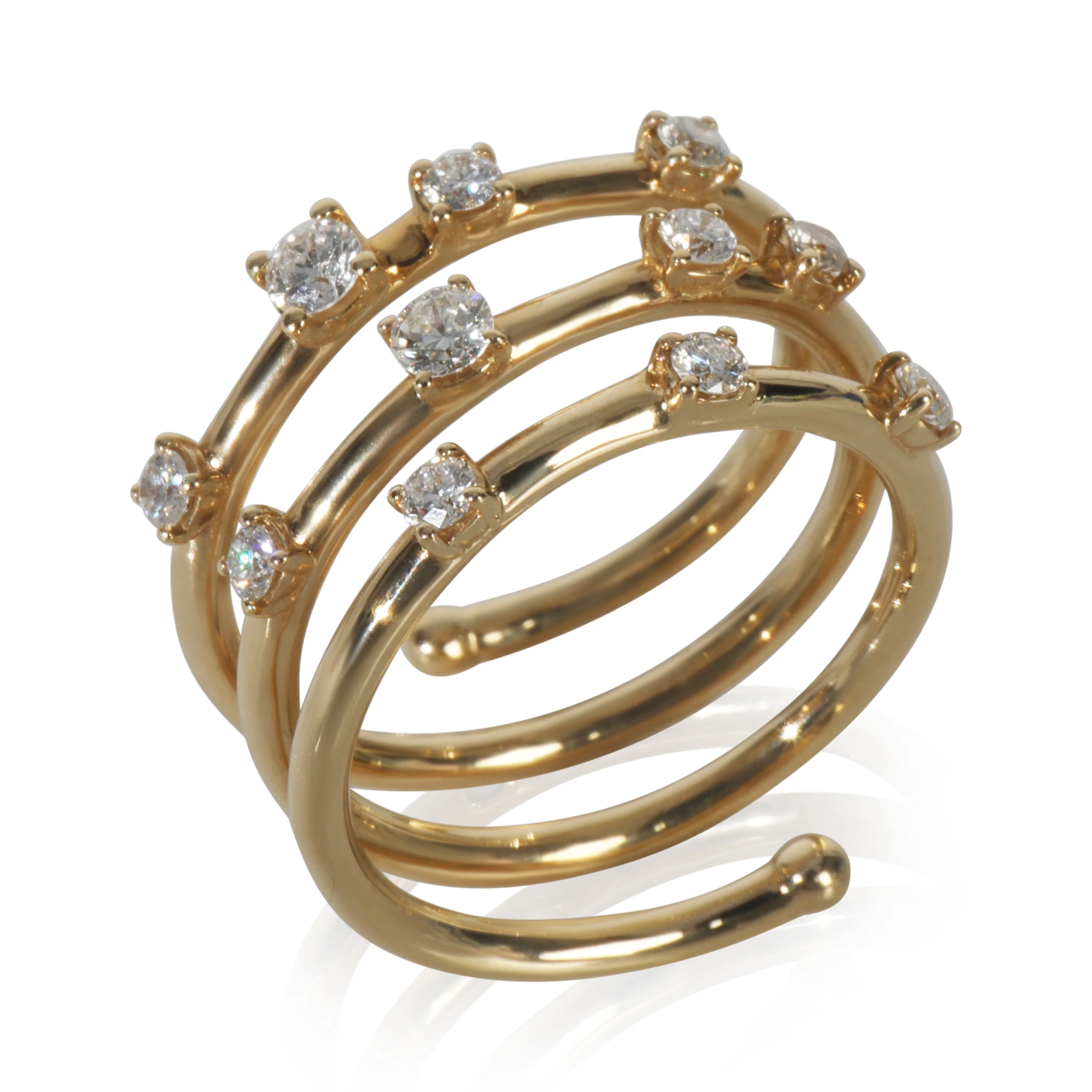 Yellow Gold Diamond Flexible Wrap Ring - Image 4