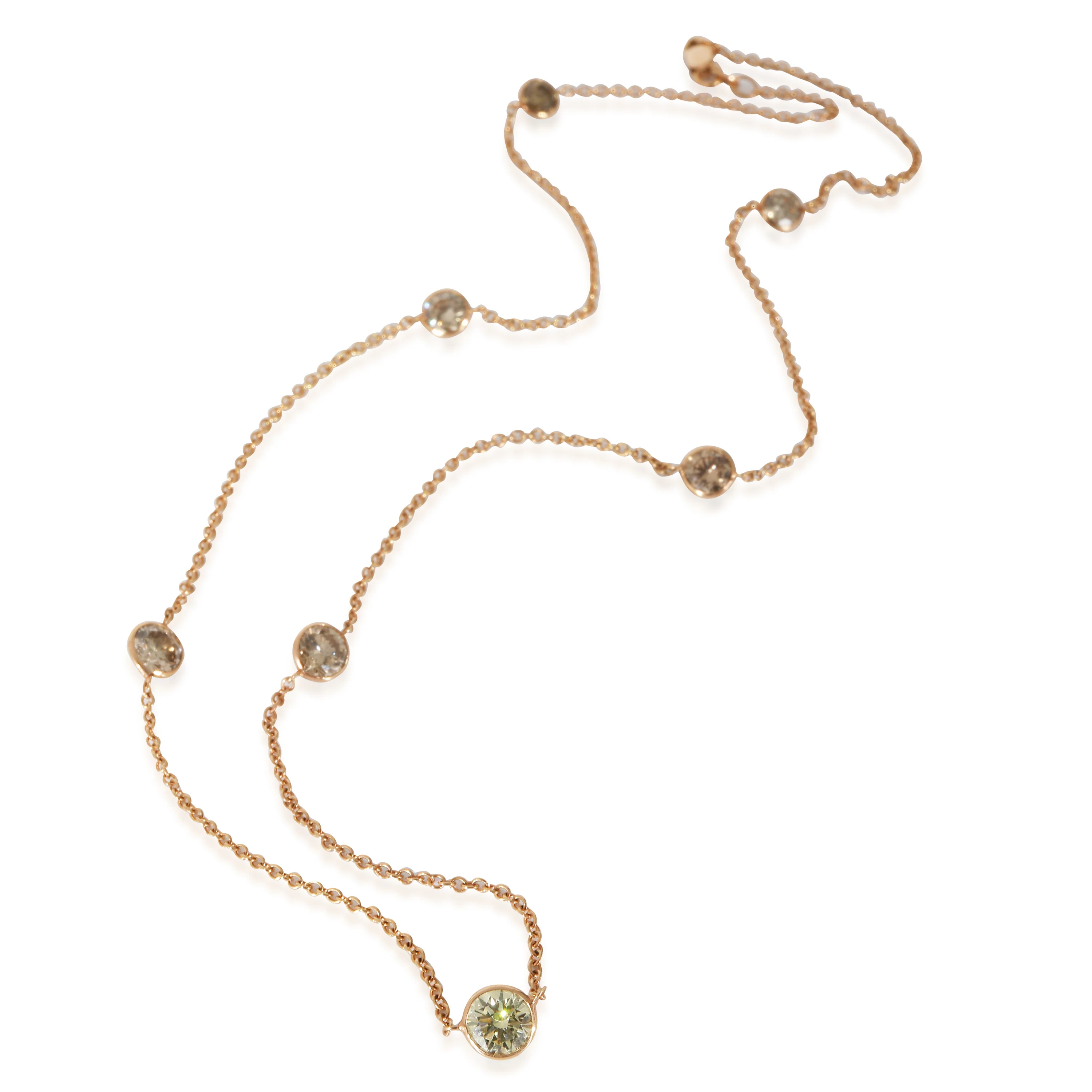 Fancy Brown Diamond by the Yard Necklace in 14KT Gold 4.35CTW - Image 2