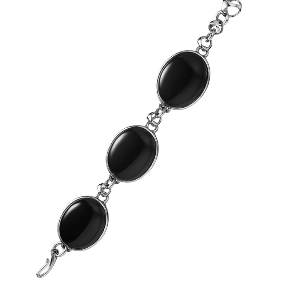 BRAND NEW Di Modolo Black Agate Bracelet in Plated Rhodium MSRP 400