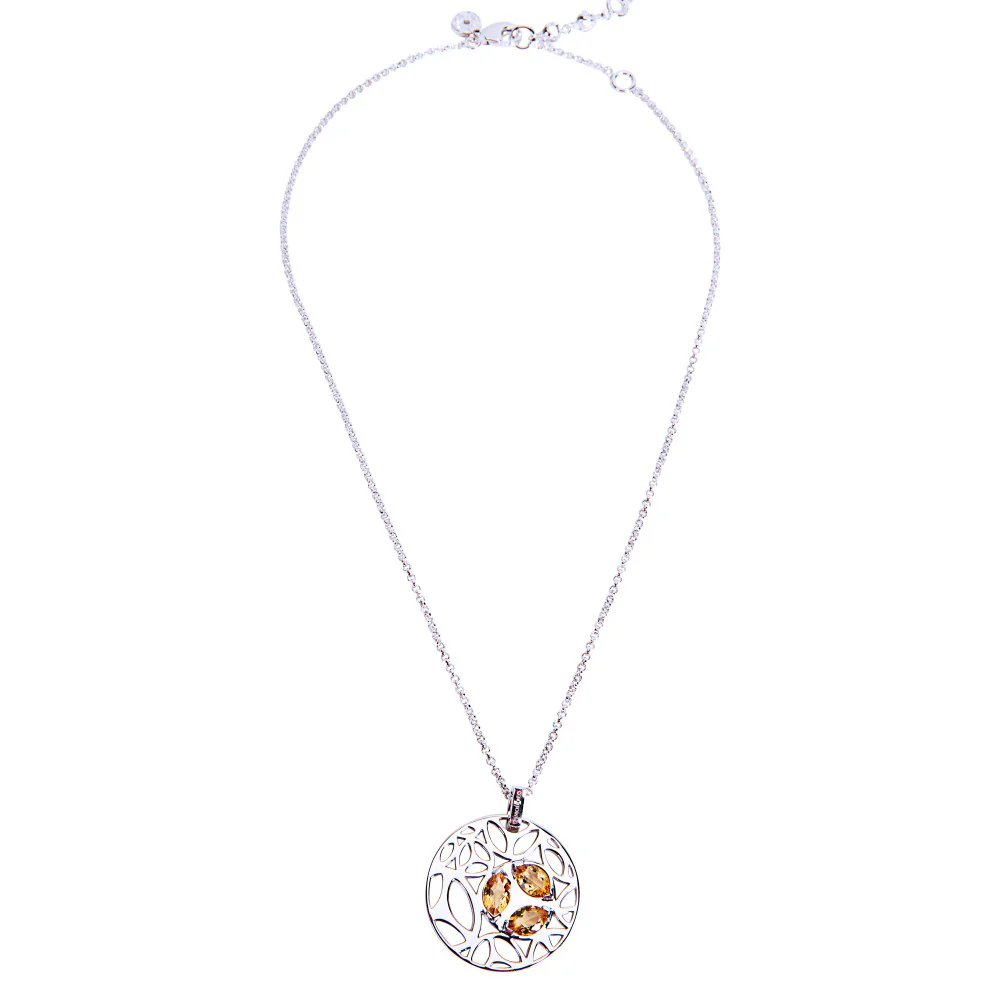 Di Modolo Ricamo Golden Quartz Pendant in Plated Rhodium MSRP 650 - Image 2