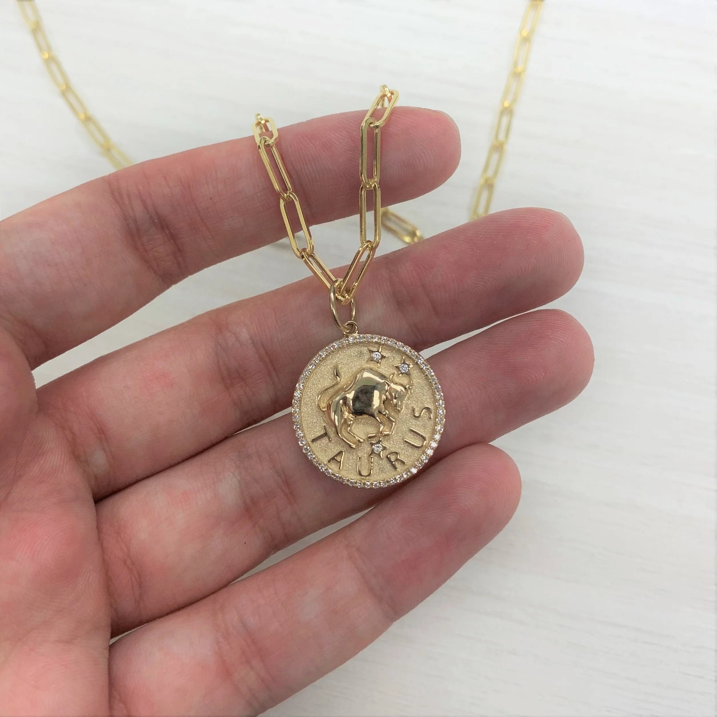 Virgo Zodiac Diamond Necklace in 14KT Yellow Gold - Image 2