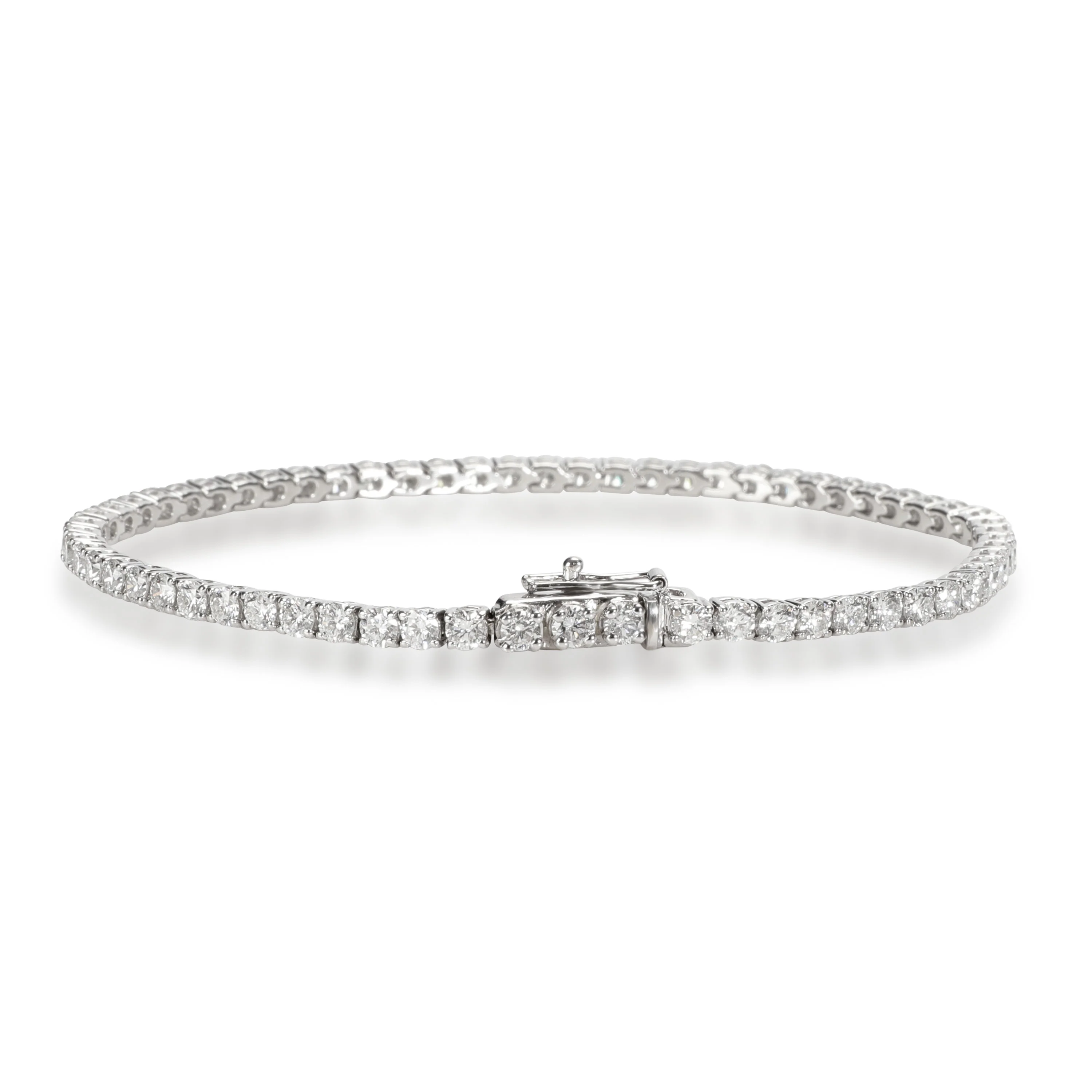 Four Prong Diamond Tennis Bracelet in 14K White Gold 4.22 CTW - Image 3