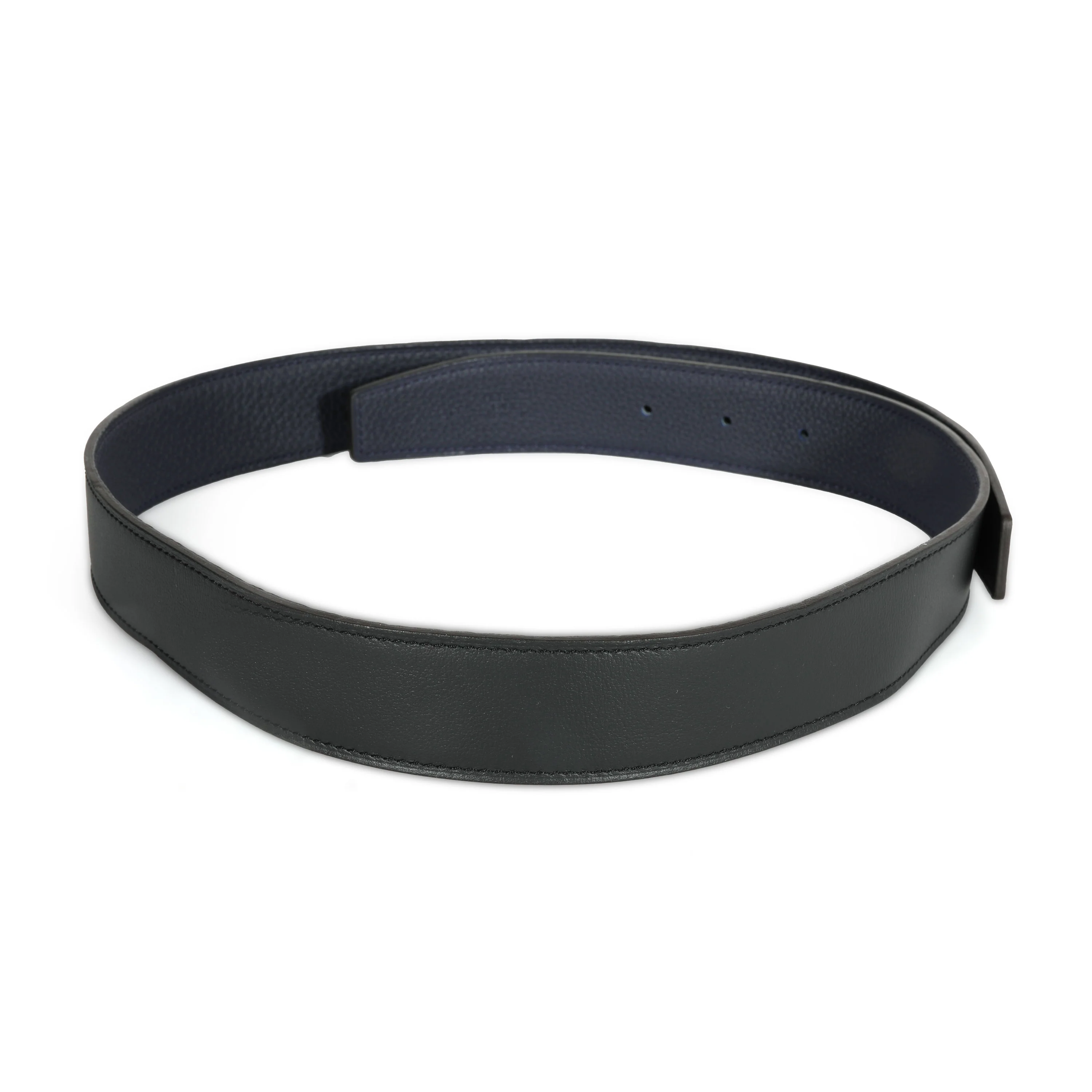 Black 135 & Bleu Nuit Togo Reversible 32mm Belt Strap - Image 3