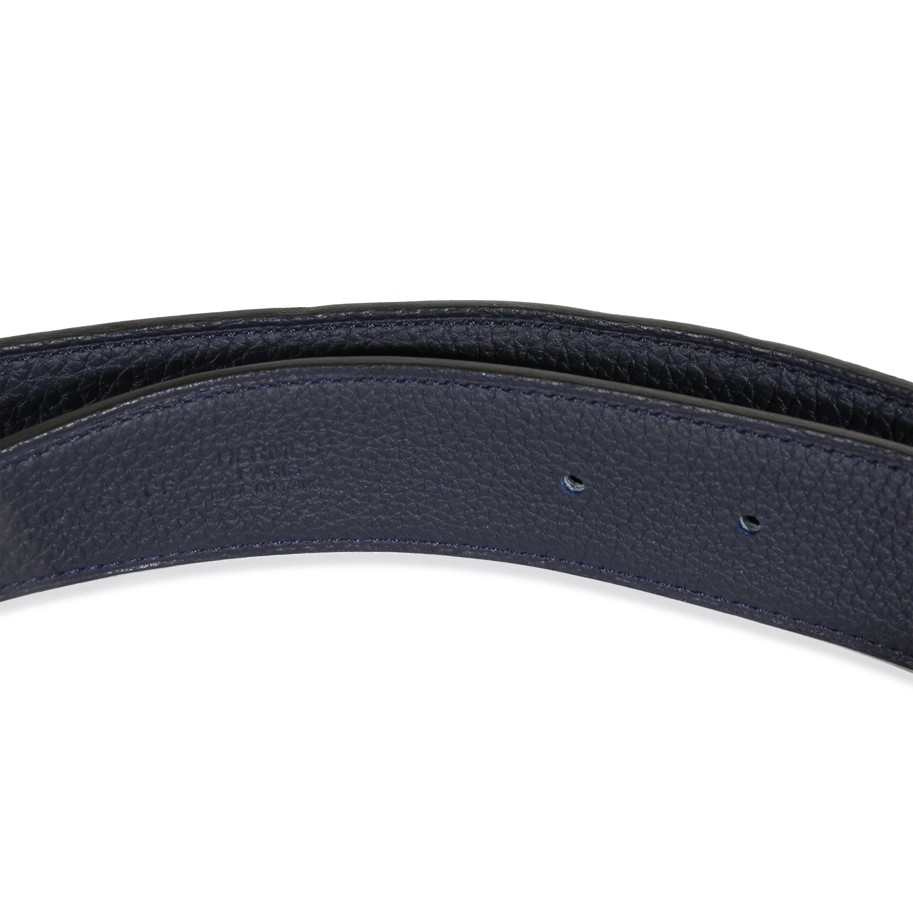 Black 135 & Bleu Nuit Togo Reversible 32mm Belt Strap - Image 4