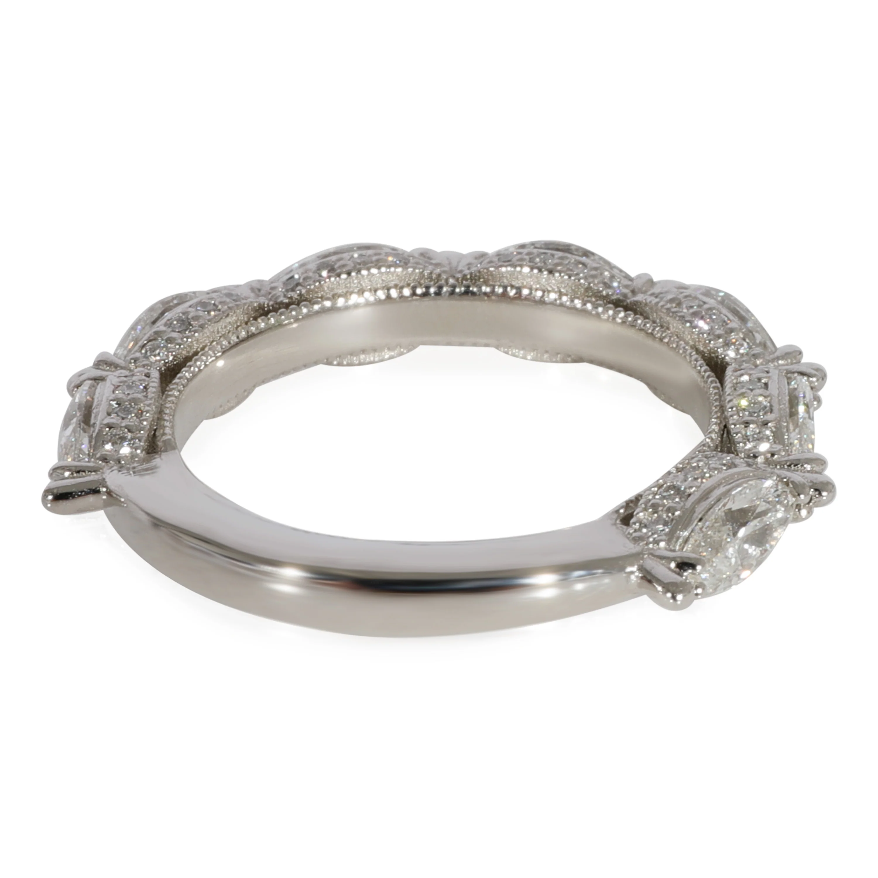 Marquise & Round Diamond Band in 950 Platinum G-H VS1-VS2 1.75 CTW - Image 4