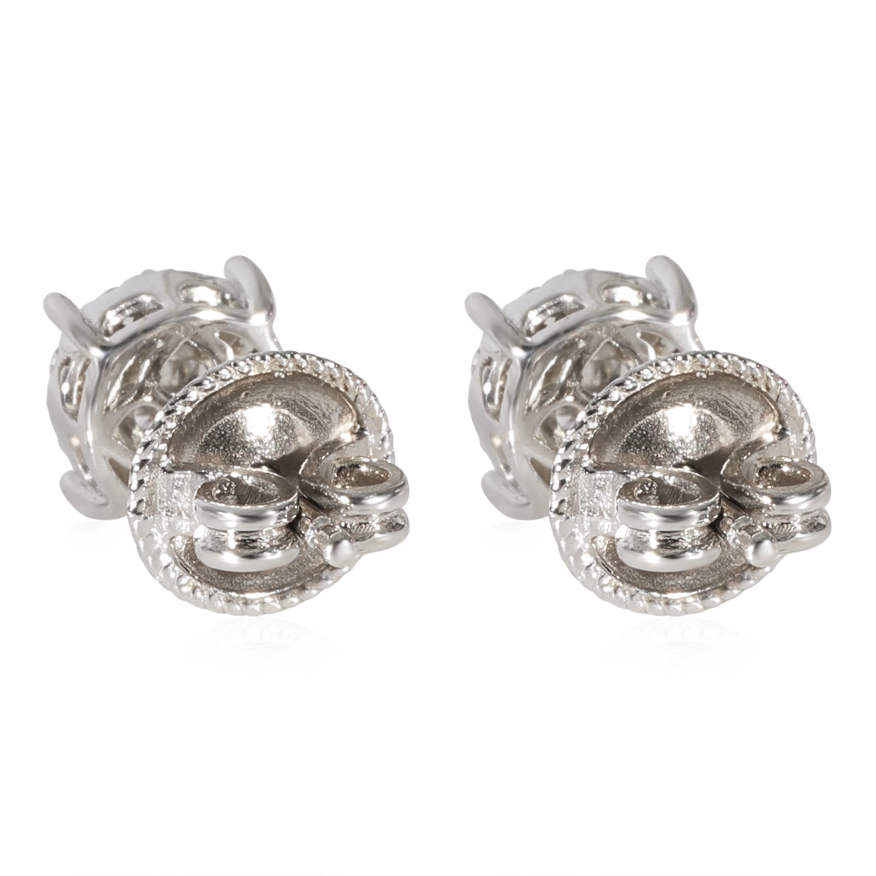 Diamond Cluster Earrings in 14K White Gold (0.48 CTW G-H/SI2) - Image 3