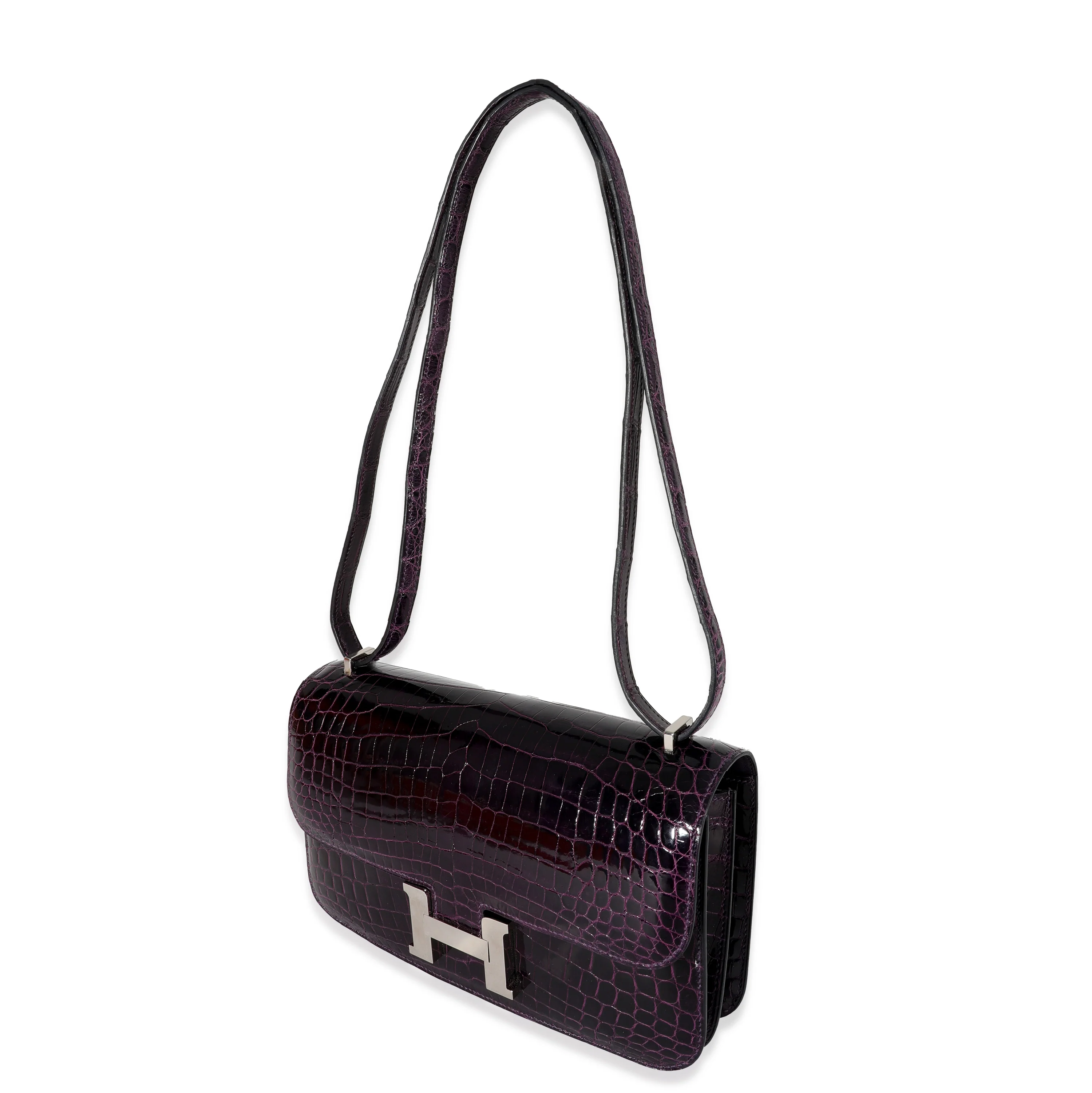Hermes Amethyst Crocodile Niloticus Constance Elan 25 PHW - Image 2