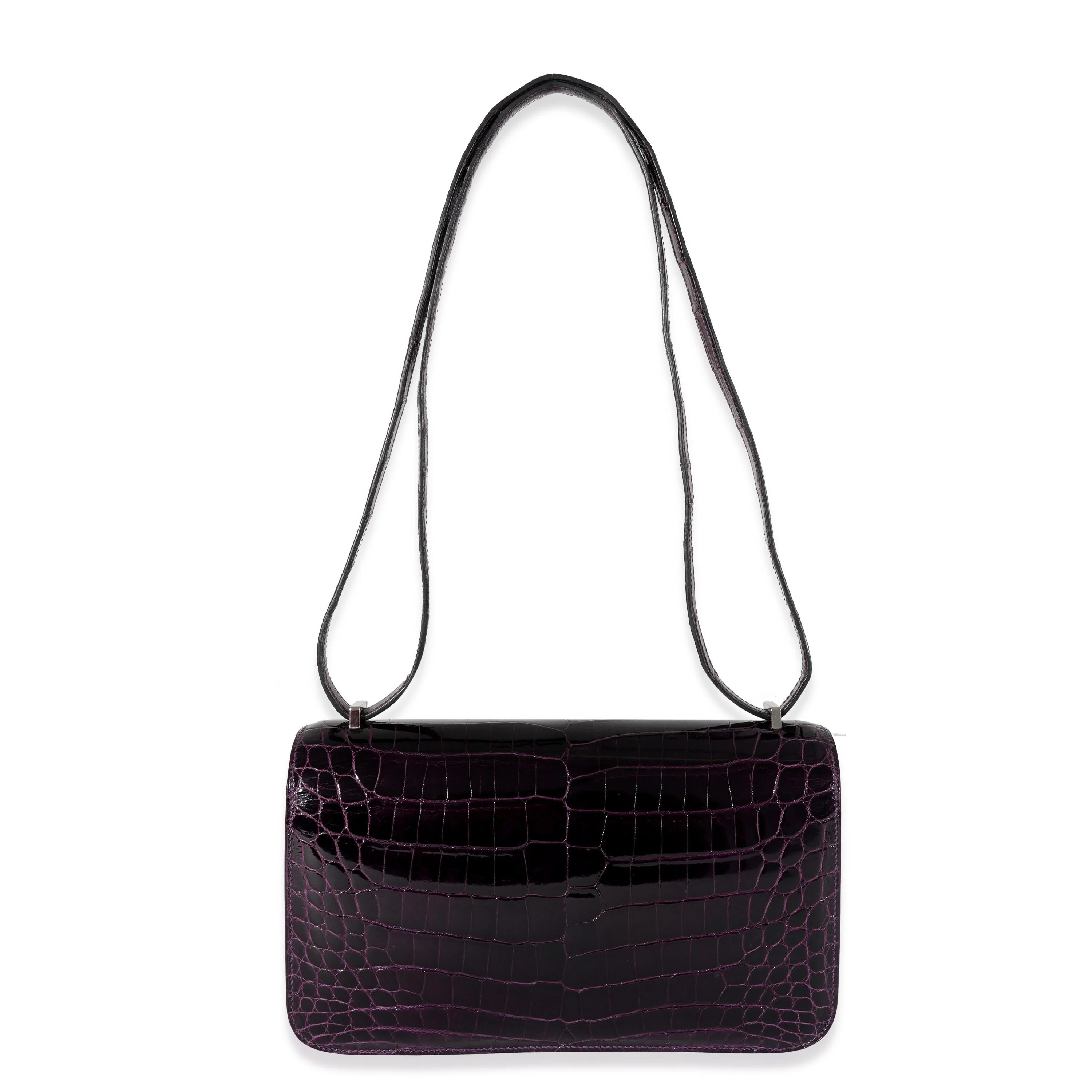 Hermes Amethyst Crocodile Niloticus Constance Elan 25 PHW - Image 3