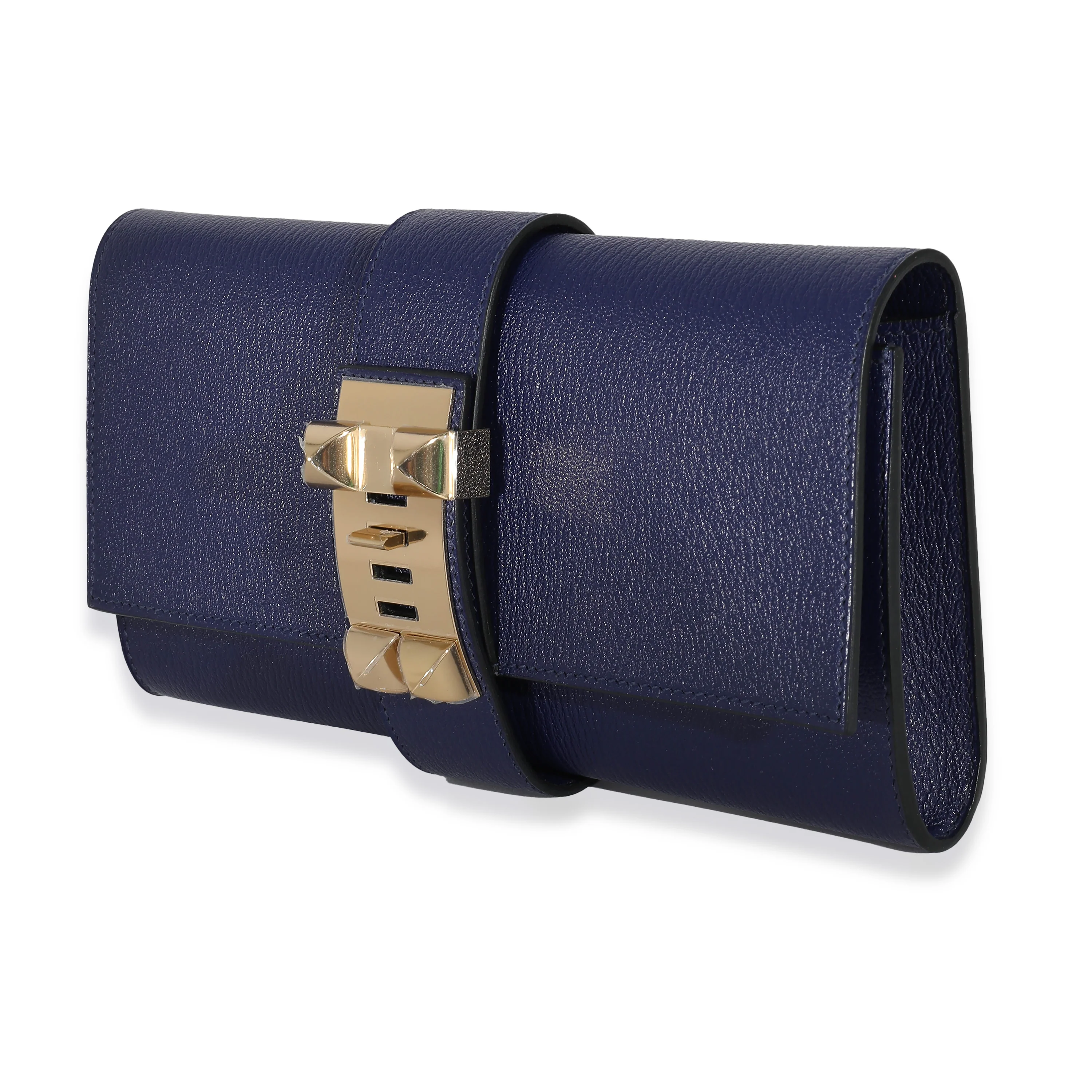 Hermes Bleu Encre Mysore Chevre Medor 23 PBHW - Image 2