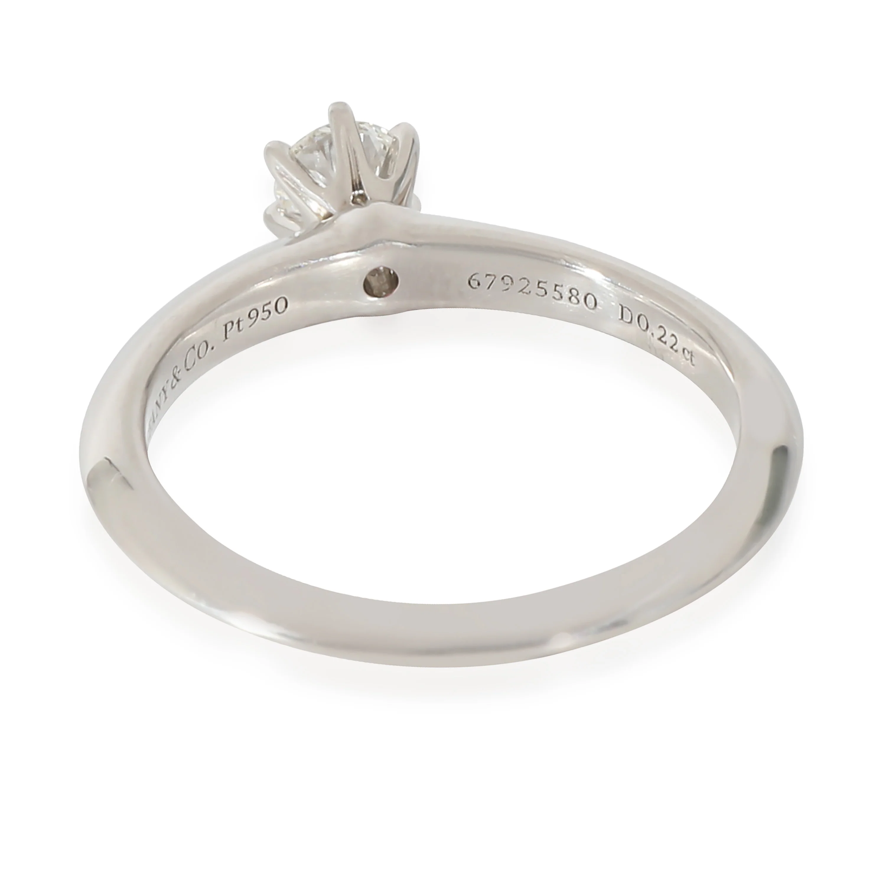 Tiffany & Co. Solitaire Diamond Engagement Ring in Platinum I VVS1 0.22 CTW - Image 4