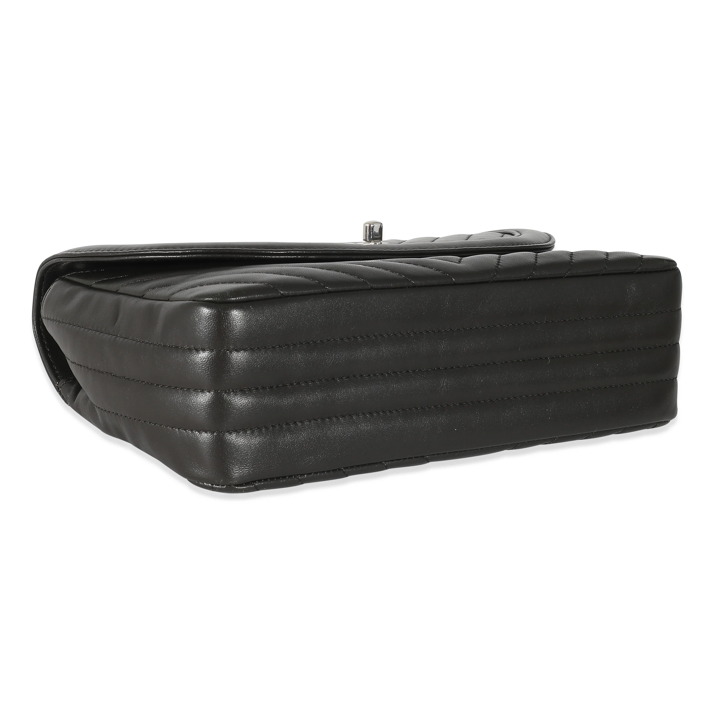 Chanel Black Chevron Lambskin Round CC Chain Flap Bag - Image 6