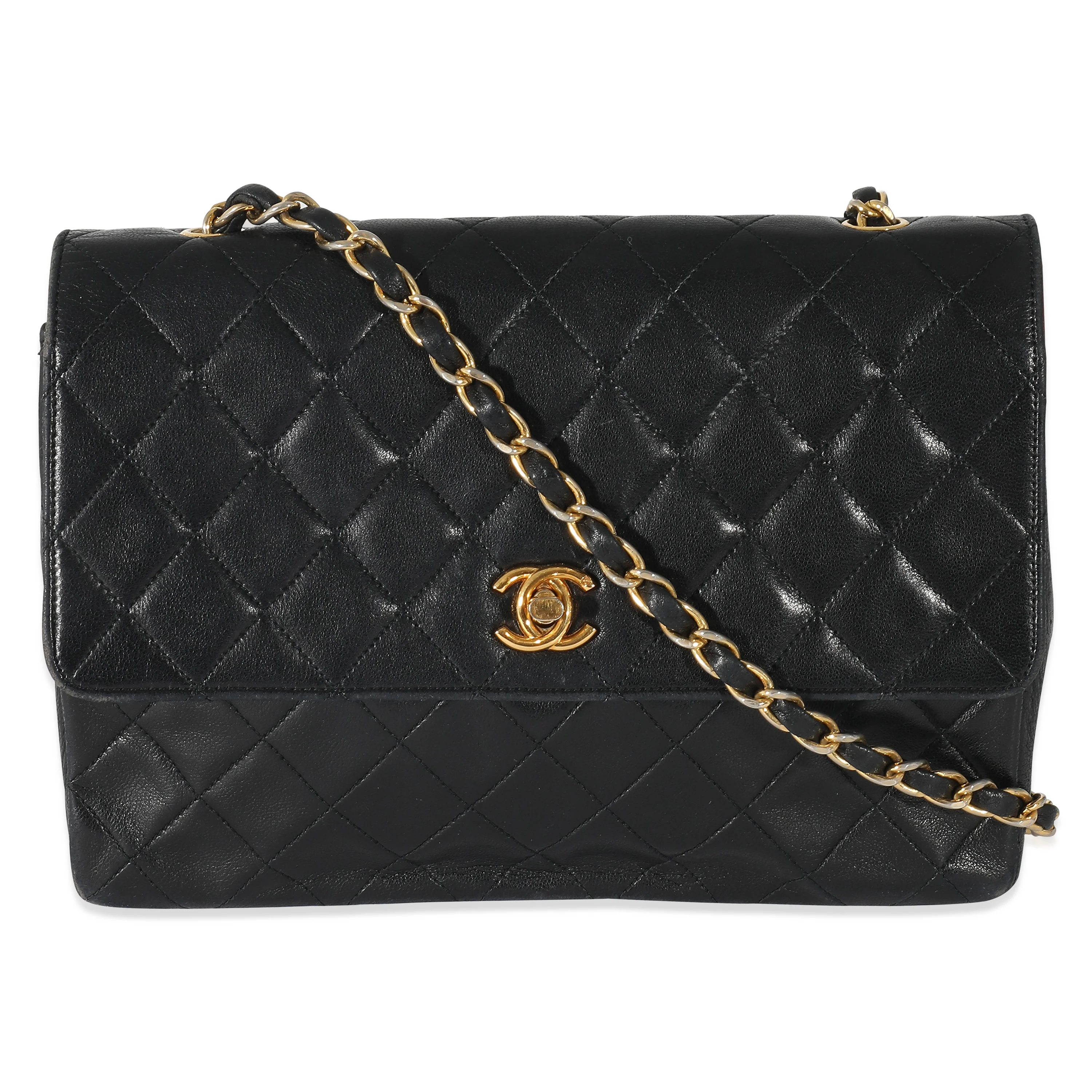 Chanel Black Quilted Square Classic Single Flap Bag