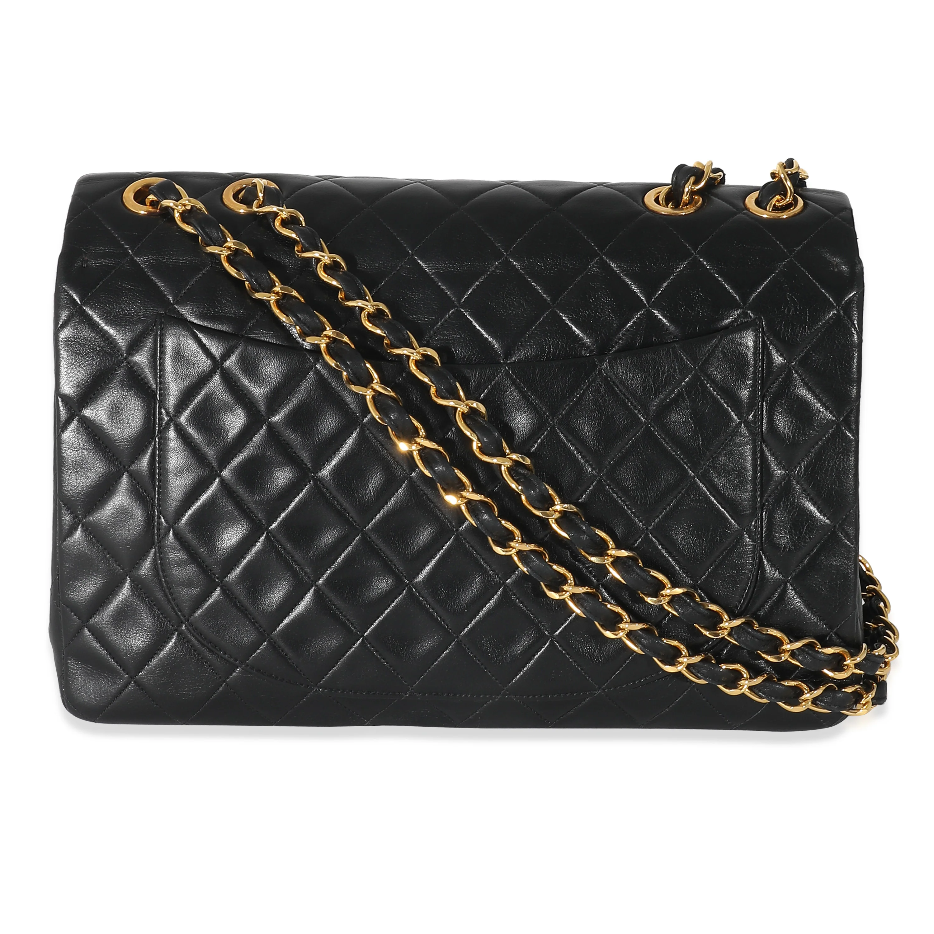 Chanel Black Quilted Lambskin Maxi Single Flap Bag - Image 3