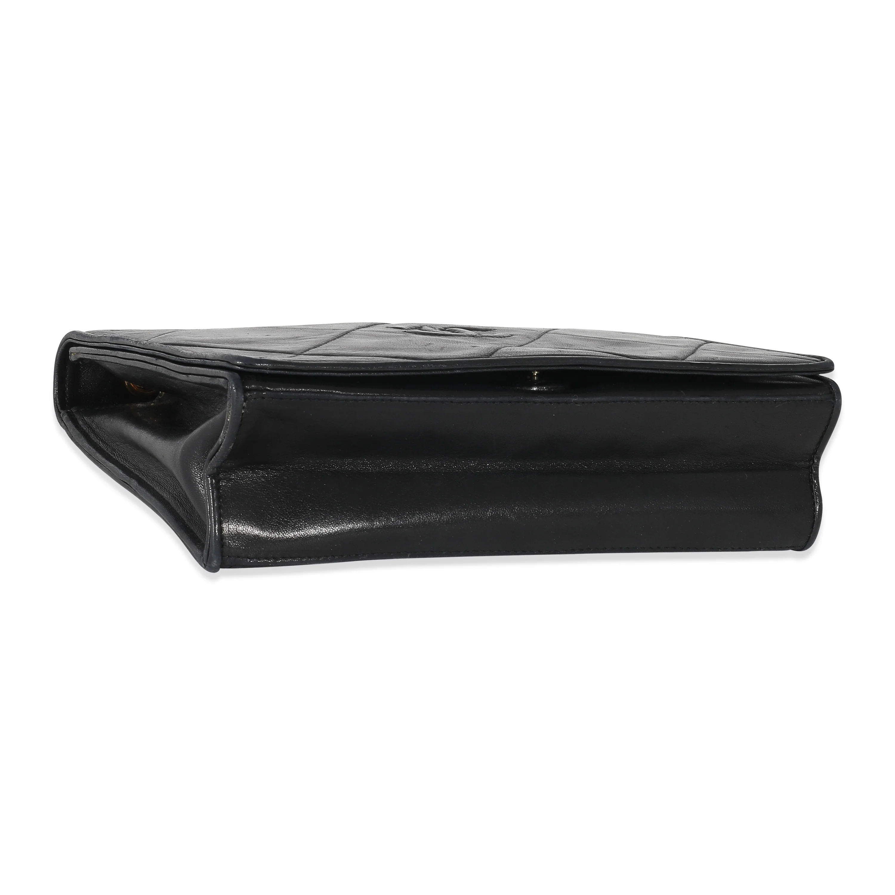 Chanel Vintage Black Lambskin CC Stitch Flap Bag - Image 6