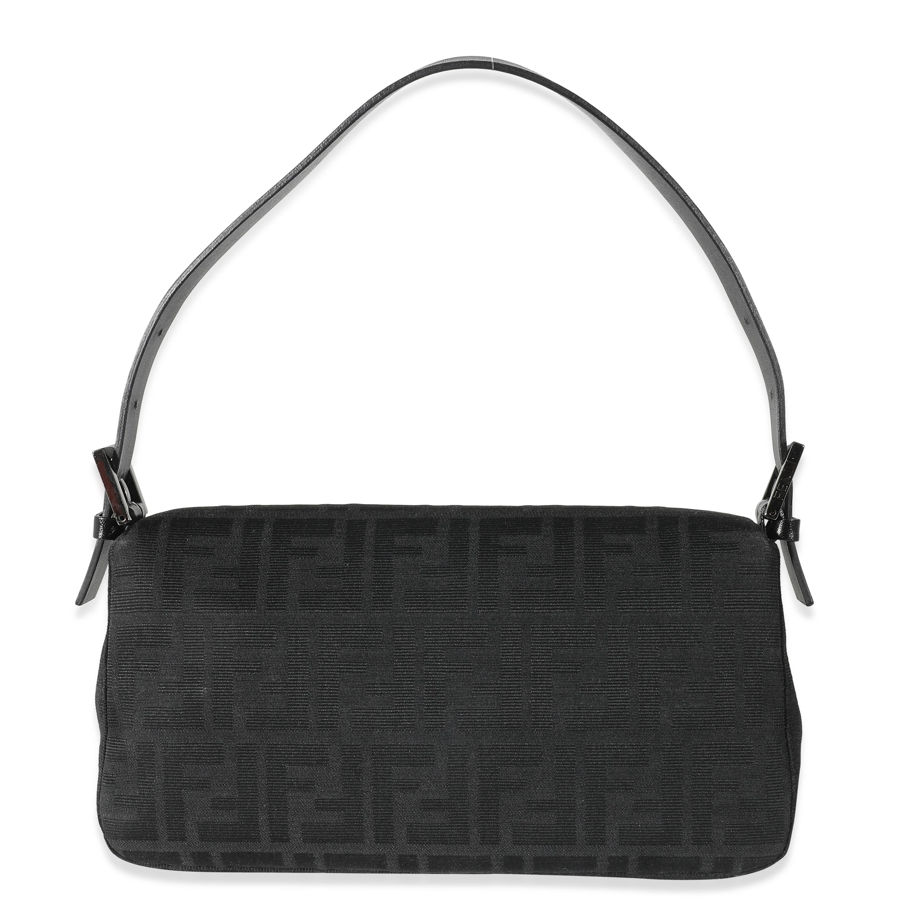 Fendi Black Zucca Canvas Baguette - Image 3