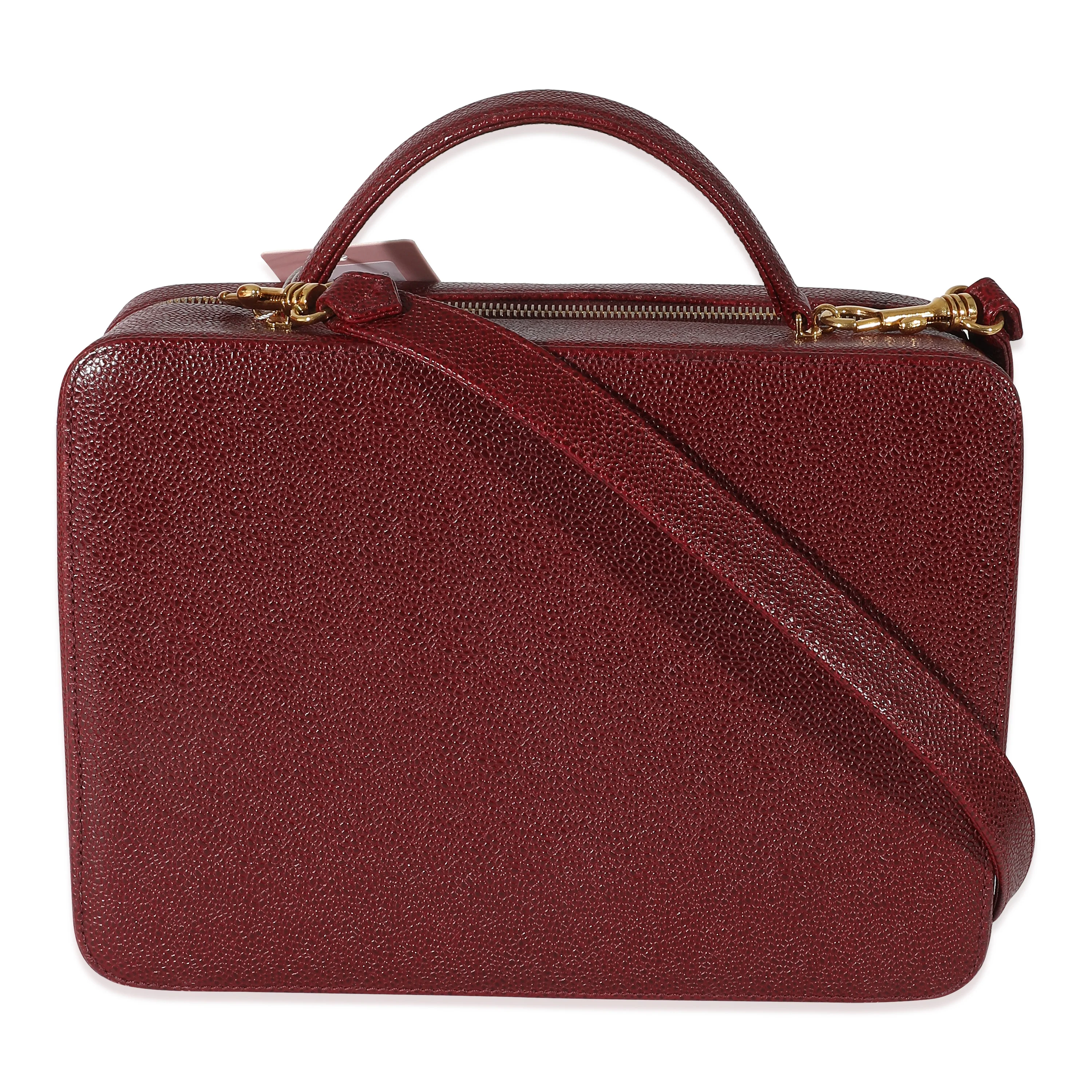 Chanel Vintage Burgundy Caviar CC Top Handle Vanity Case - Image 3