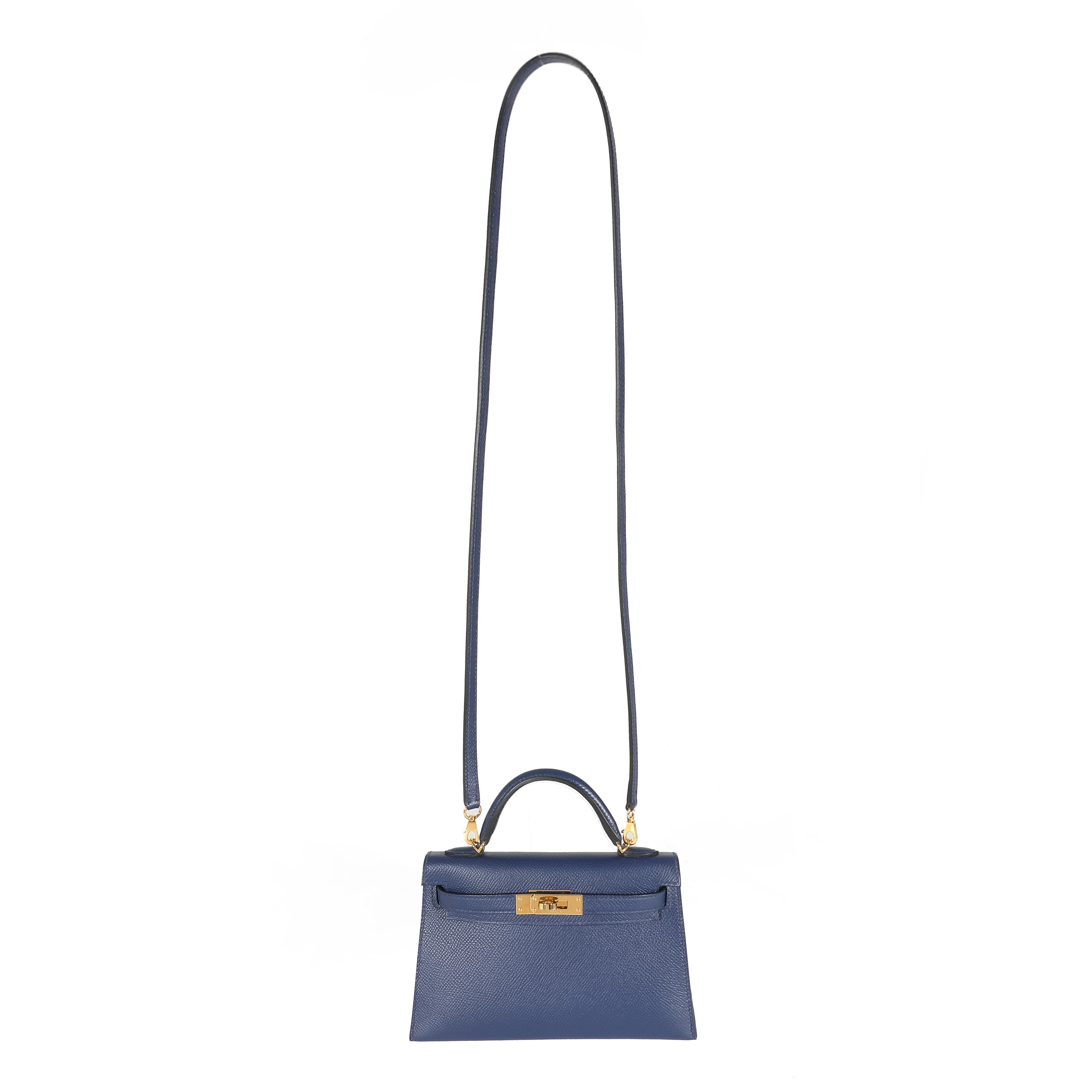 Hermès Epsom Bleu Saphir Mini Kelly II 20 GHW - Image 3