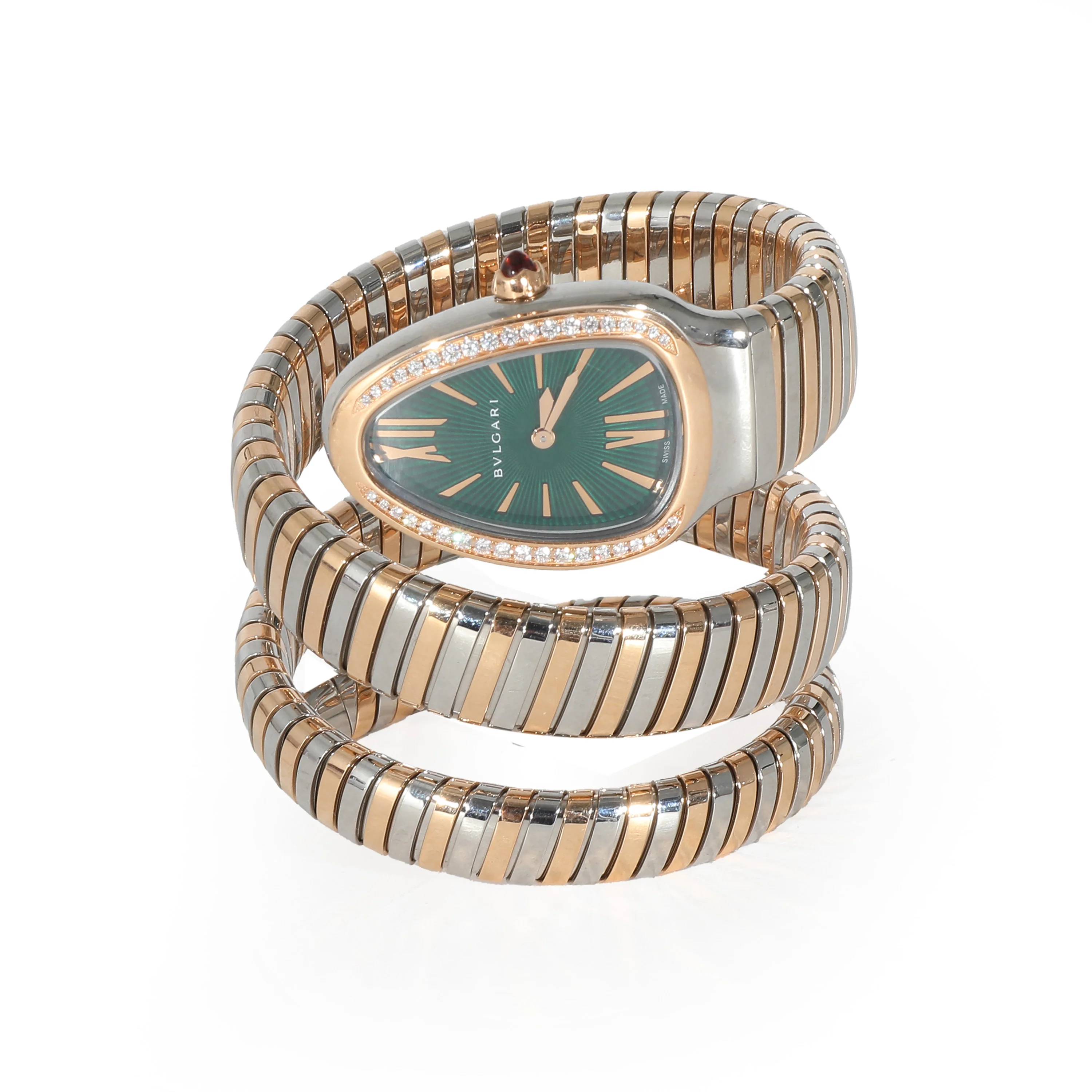 BVLGARI Serpenti 102791 SP 35 SPG Womens Watch in 18K Stainless Steel/Rose Gold