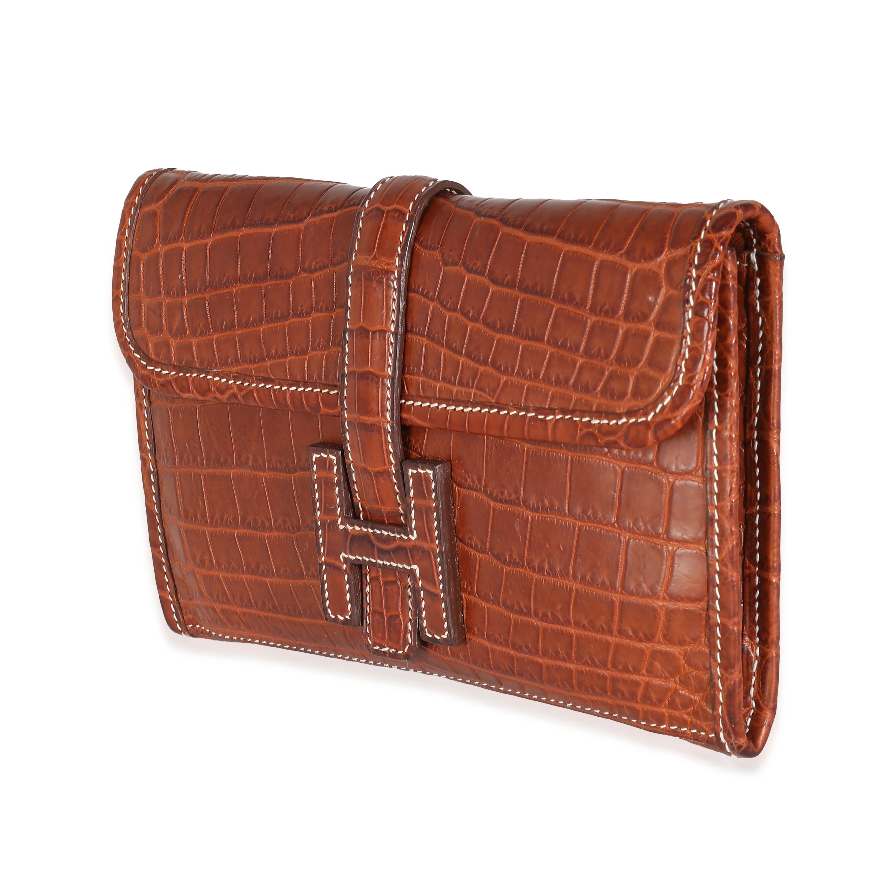 Fauve Crocodile Niloticus Lisse Mini Jige Clutch - Image 2