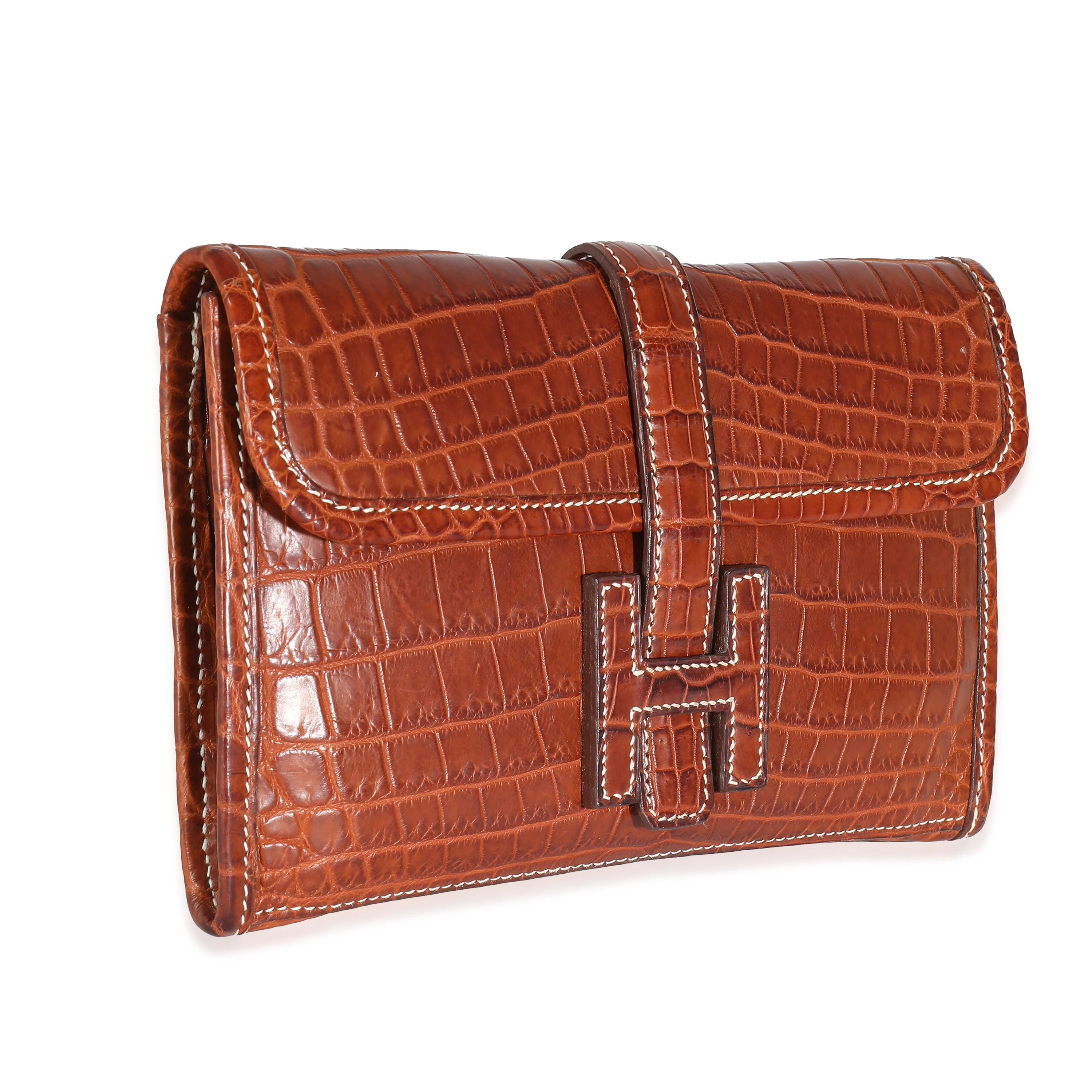 Fauve Crocodile Niloticus Lisse Mini Jige Clutch - Image 3