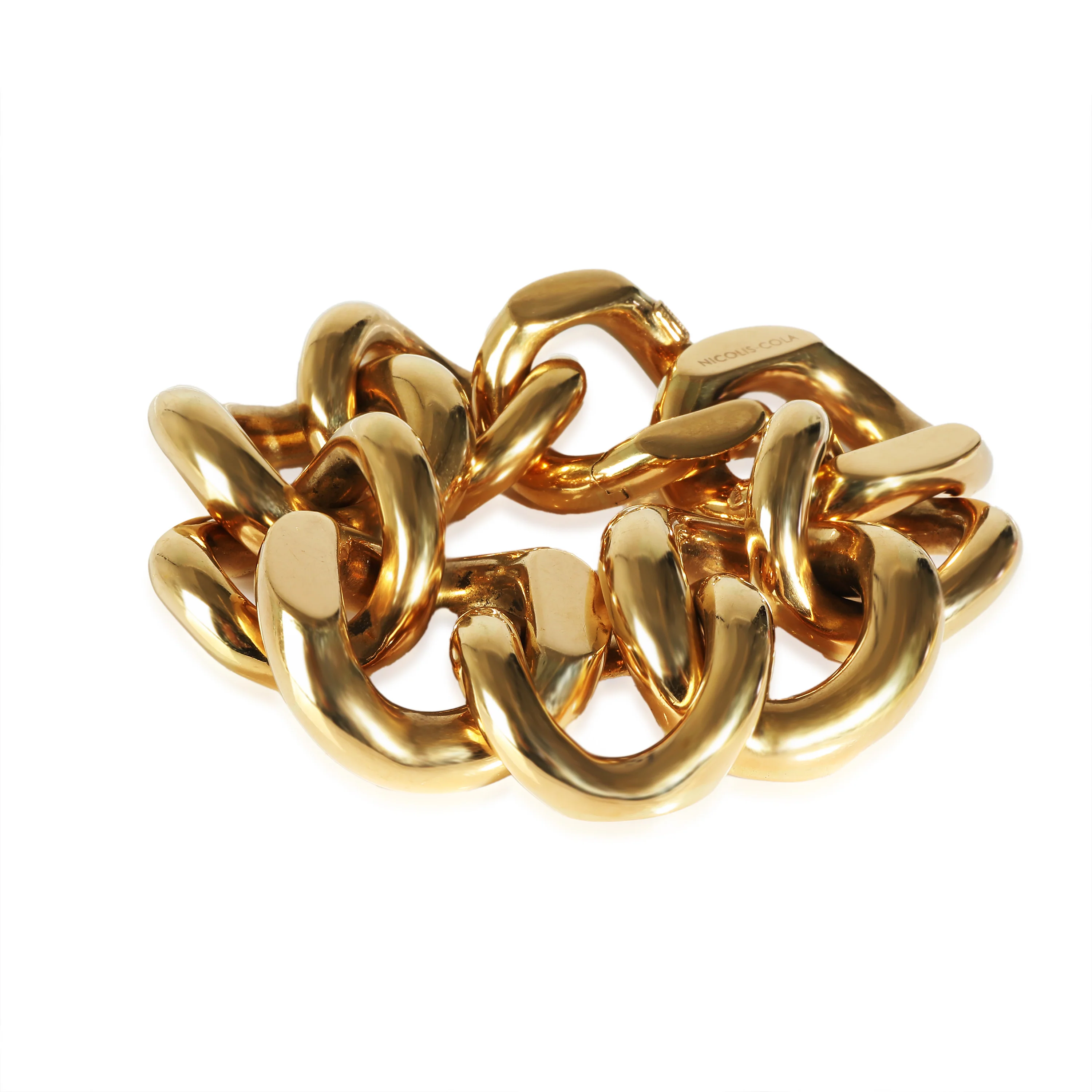 Nicolis Cola Curb Link Bracelet in 18K Yellow Gold