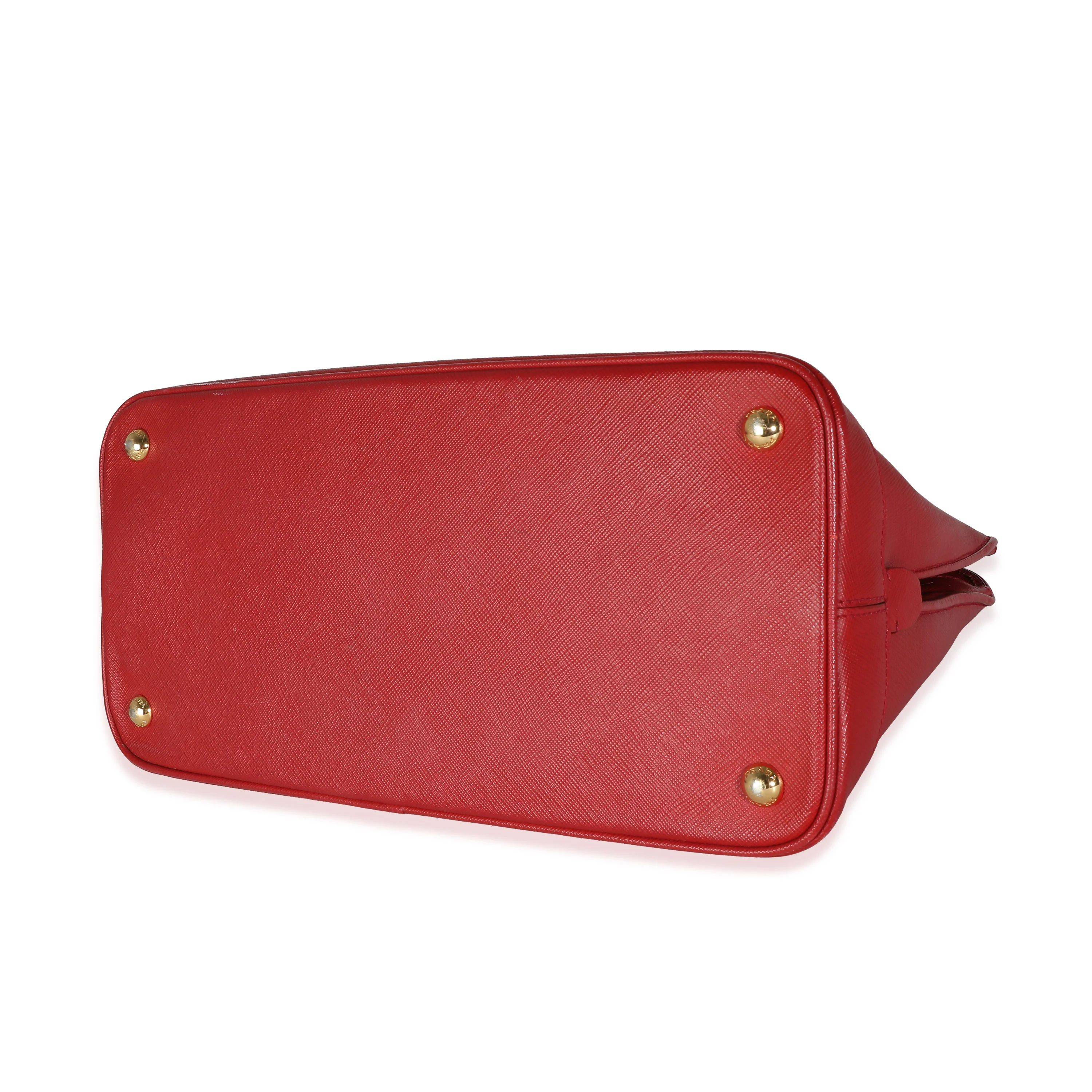 Prada Red Saffiano Lux Medium Open Promenade Bag - Image 5