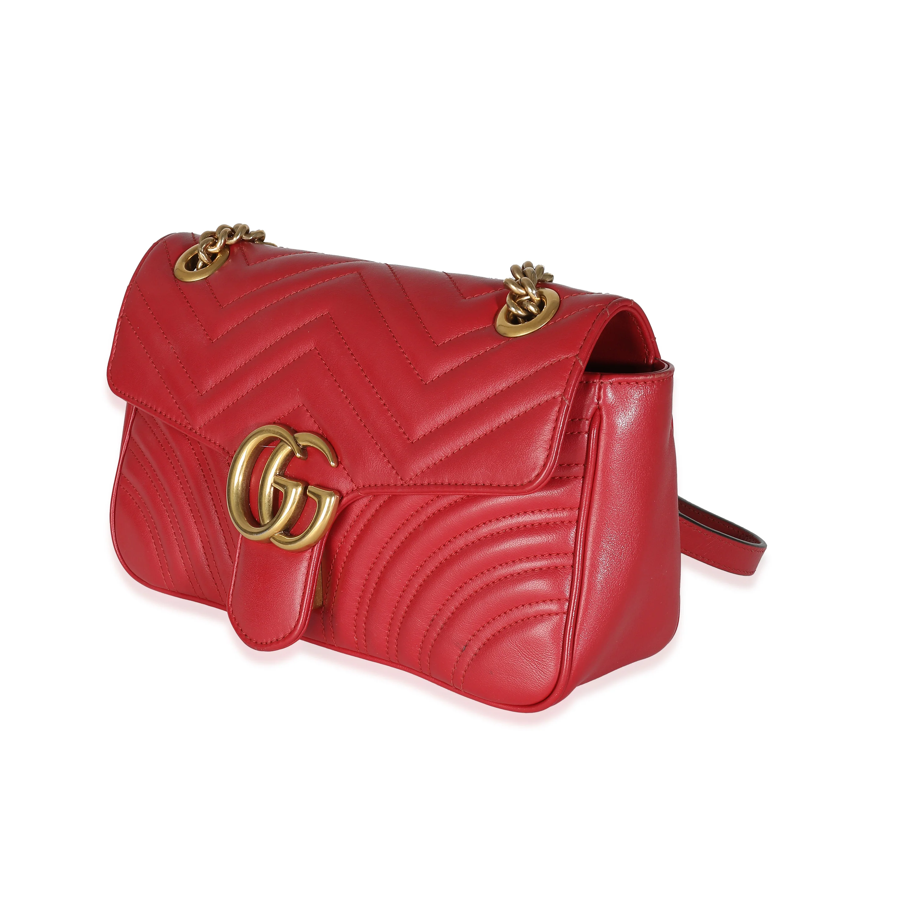 Gucci Red Matelasse Calfskin Small GG Marmont Bag - Image 2