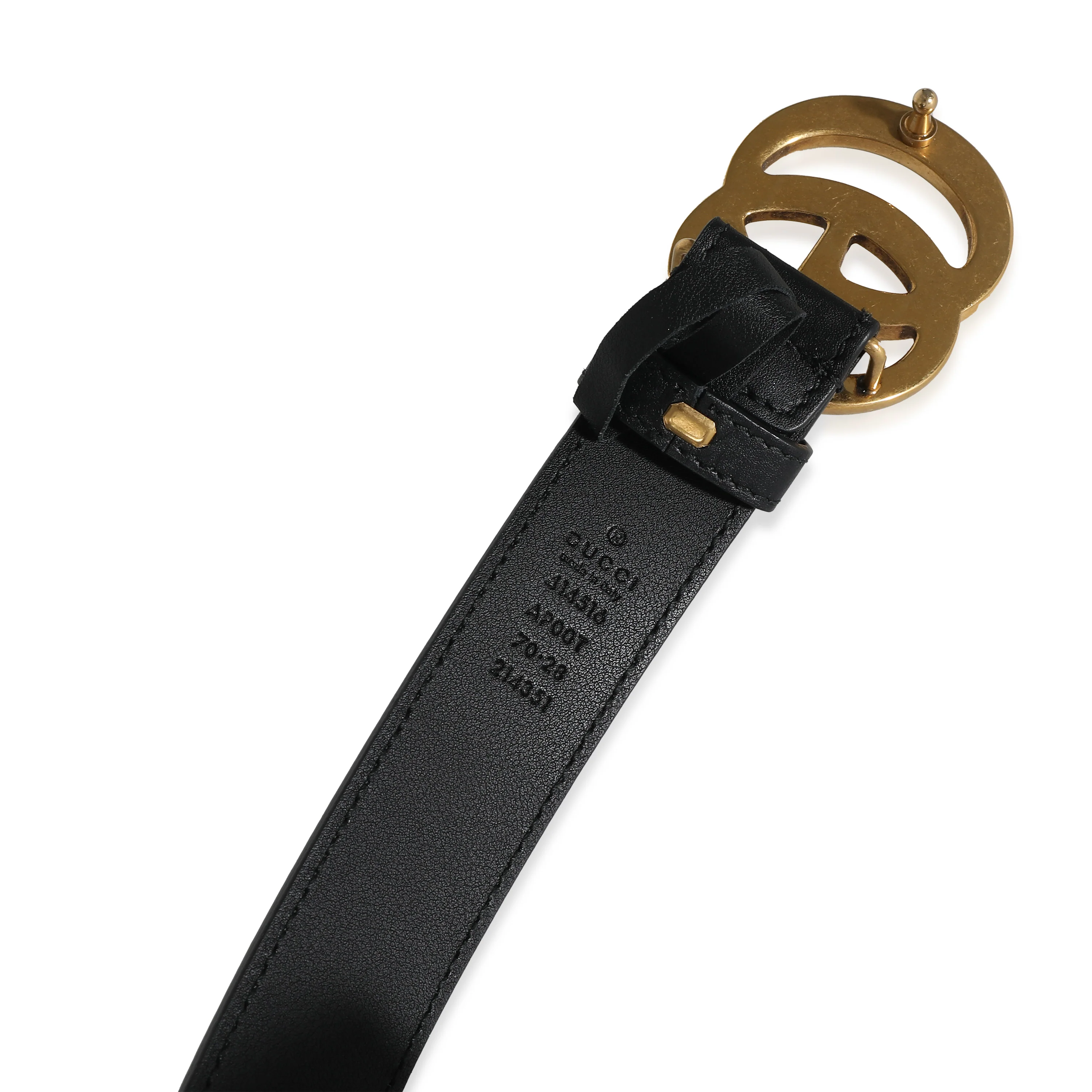 Black Leather Double G Belt 70/28 - Image 4
