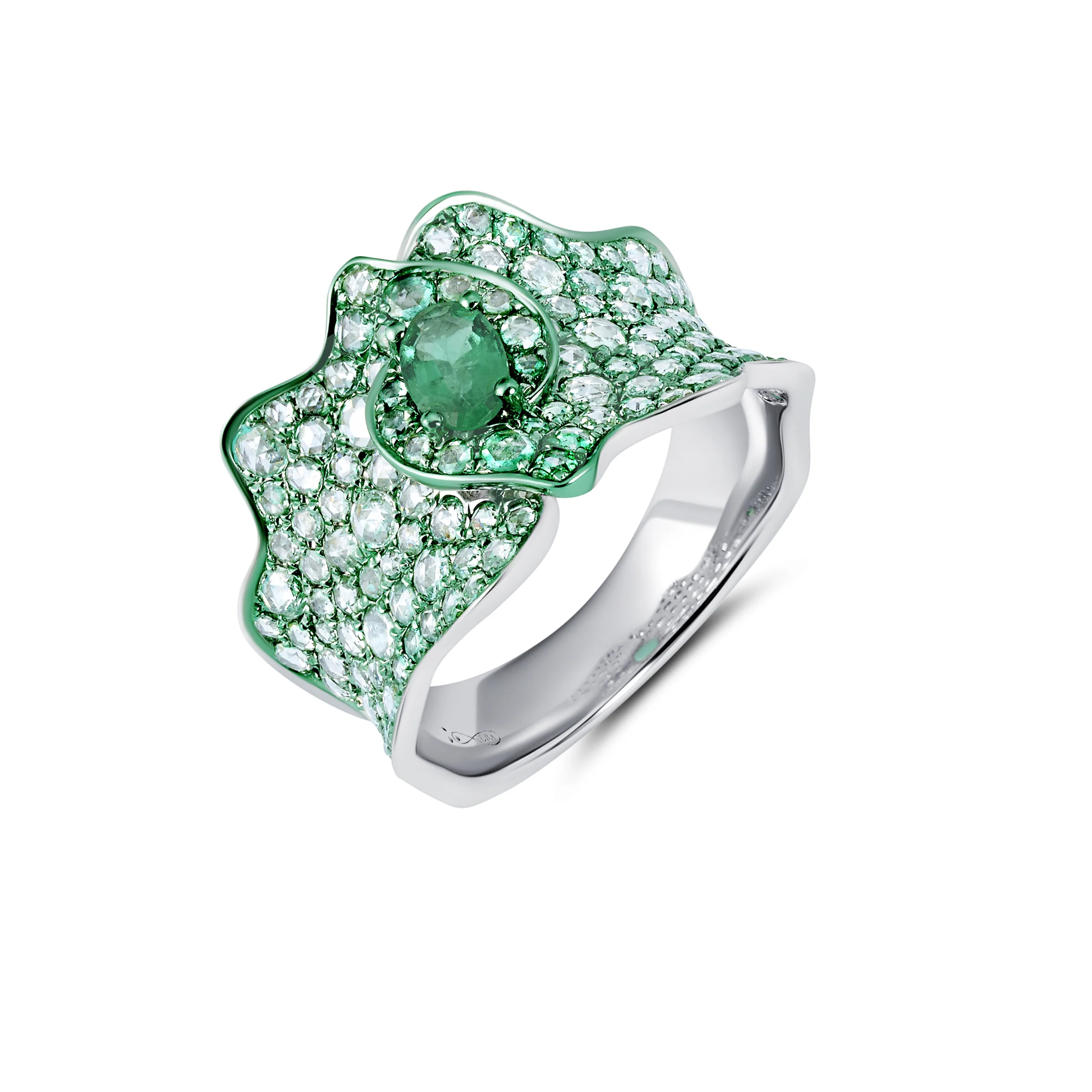 Emerald Ring in 18k White Gold 1.4 CTW - Image 3