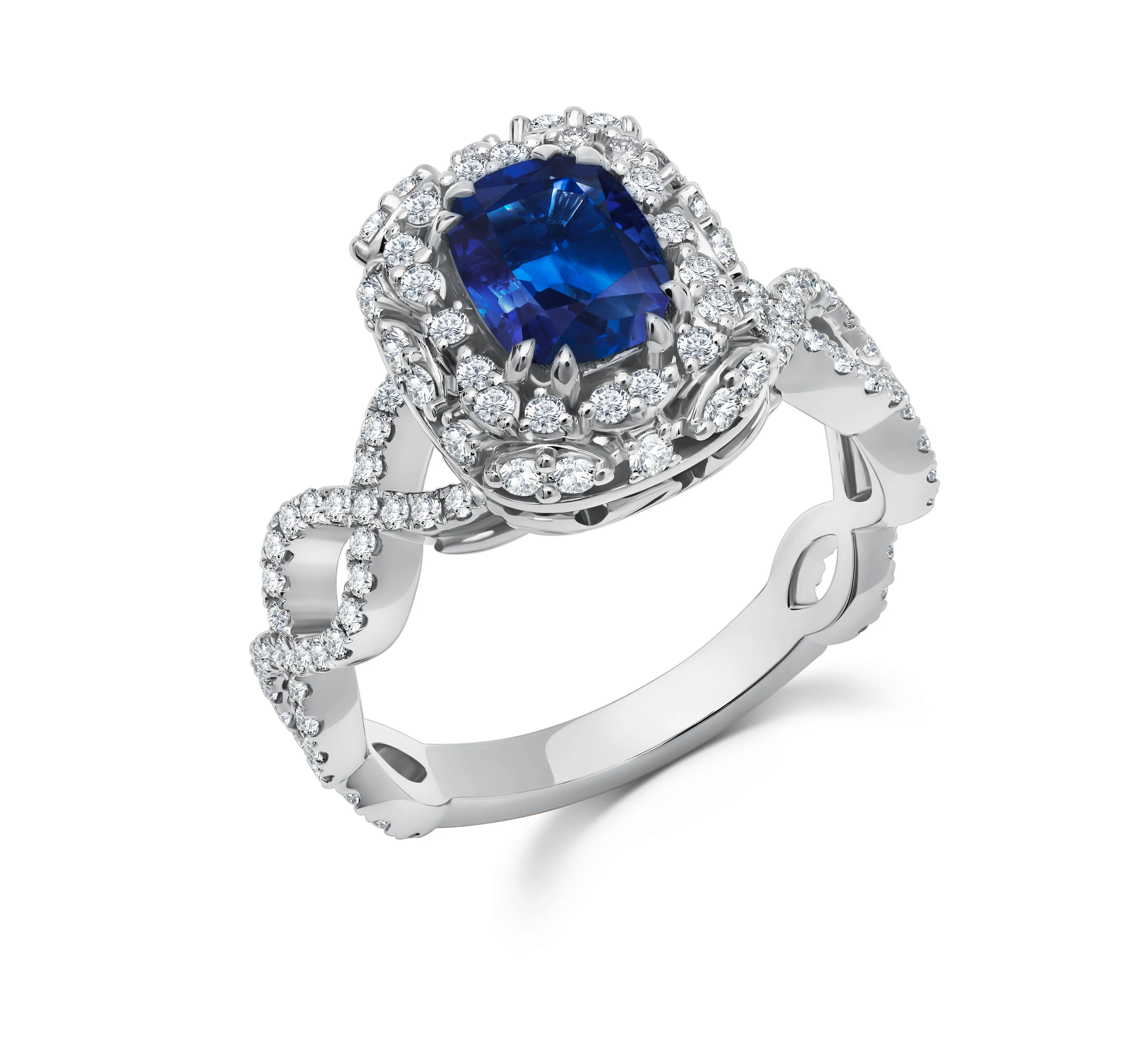 Tanzanite Ring in 18k White Gold Purple 0.72 CTW