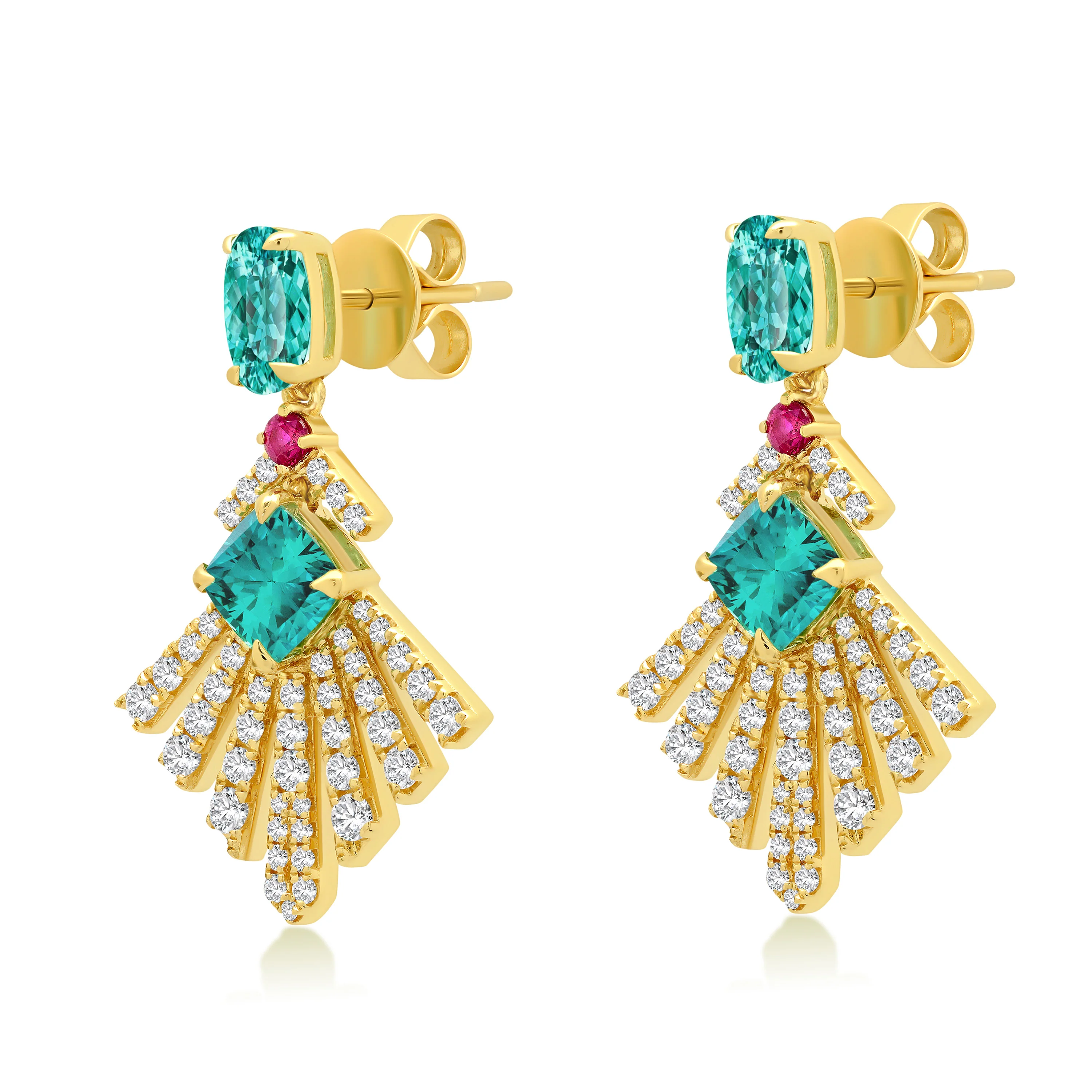Tourmaline Earrings in 18K Yellow Gold - Image 2